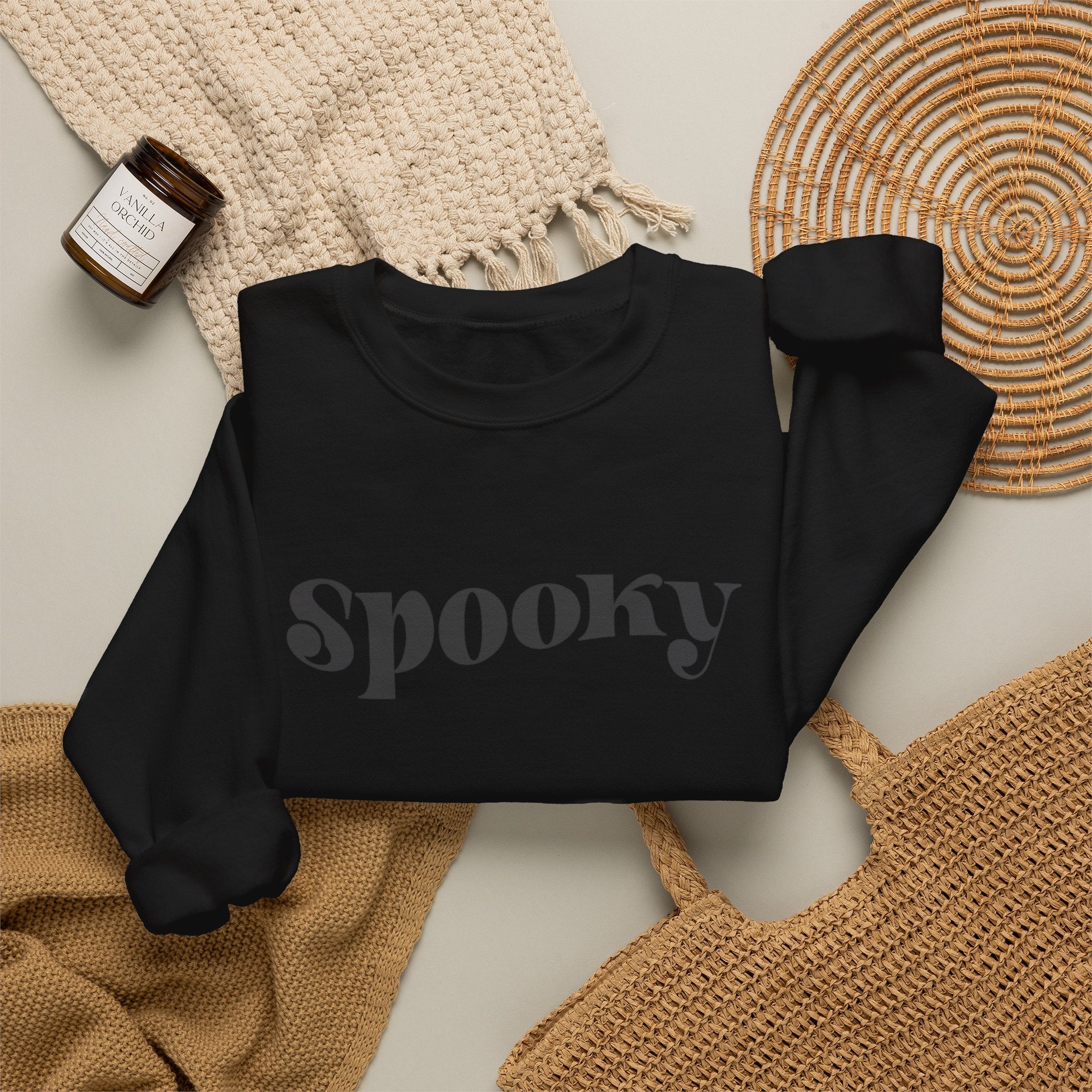 Spooky Crewneck Sweatshirt — Minimal Halloween Pullover