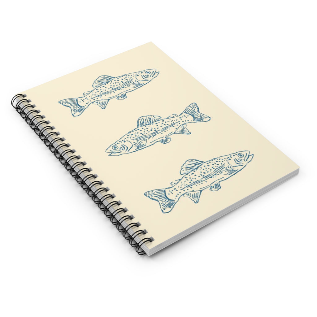 Trout Sketch Spiral Notebook — Ruled Fishing Journal