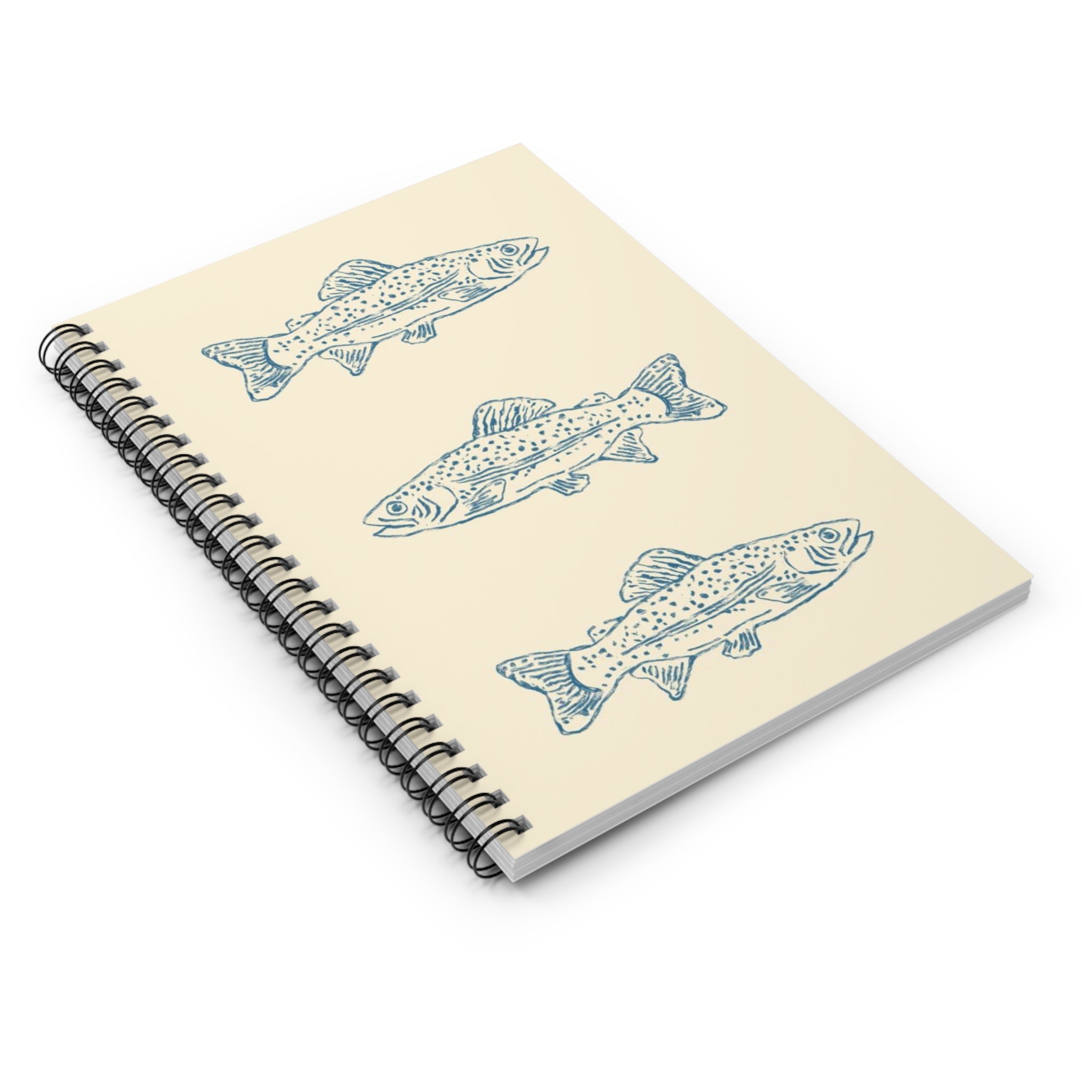 Trout Sketch Spiral Notebook — Ruled Fishing Journal