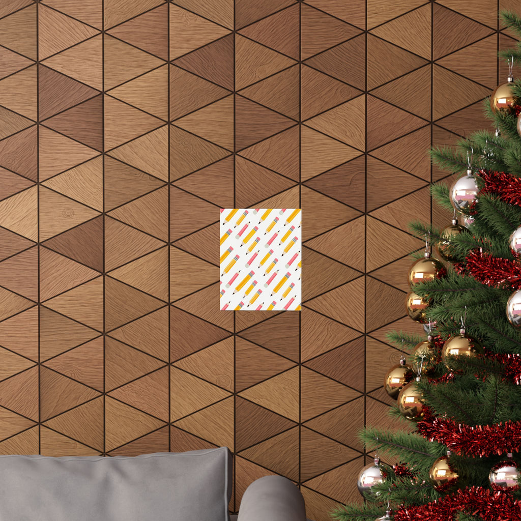 Pencil Pattern Matte Poster — Back-to-School Classroom Art Print