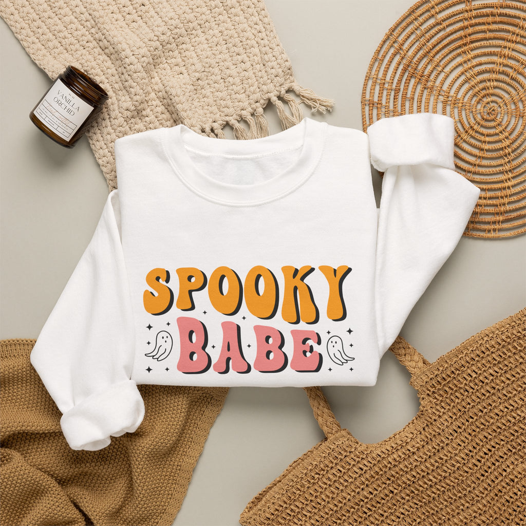 Sweatshirt — "Spooky Babe" Retro Halloween Crewneck