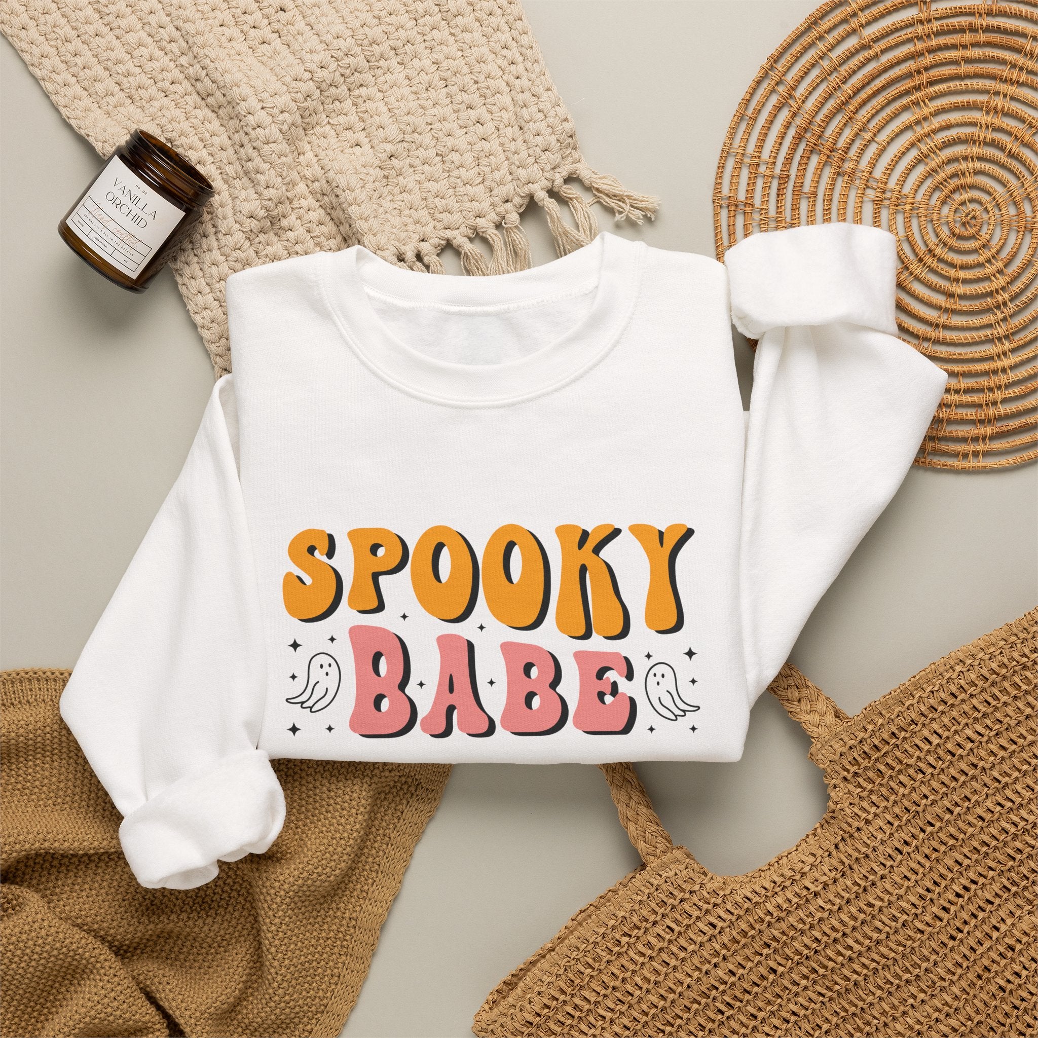 Sweatshirt — "Spooky Babe" Retro Halloween Crewneck