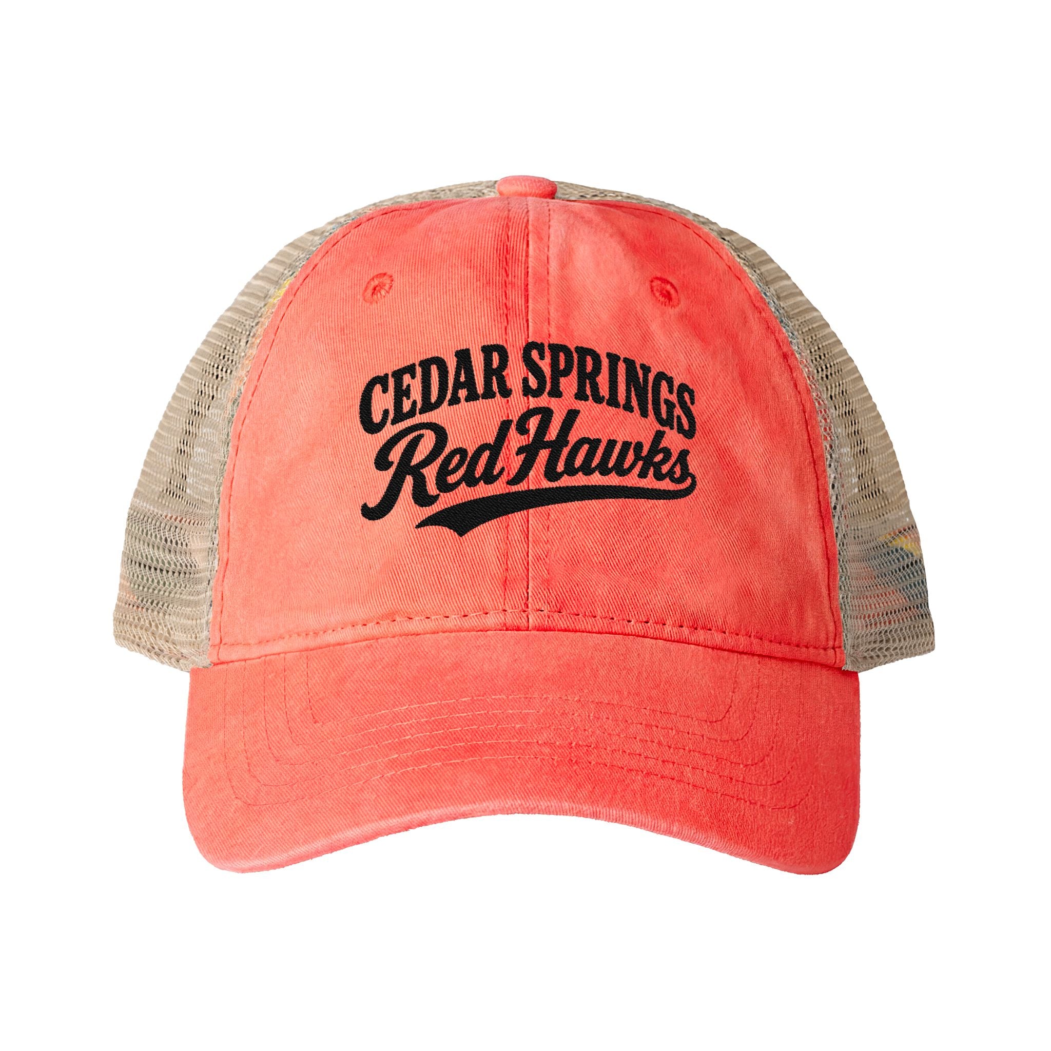 Cedar Springs Red Hawks Washed Mesh-Back Cap