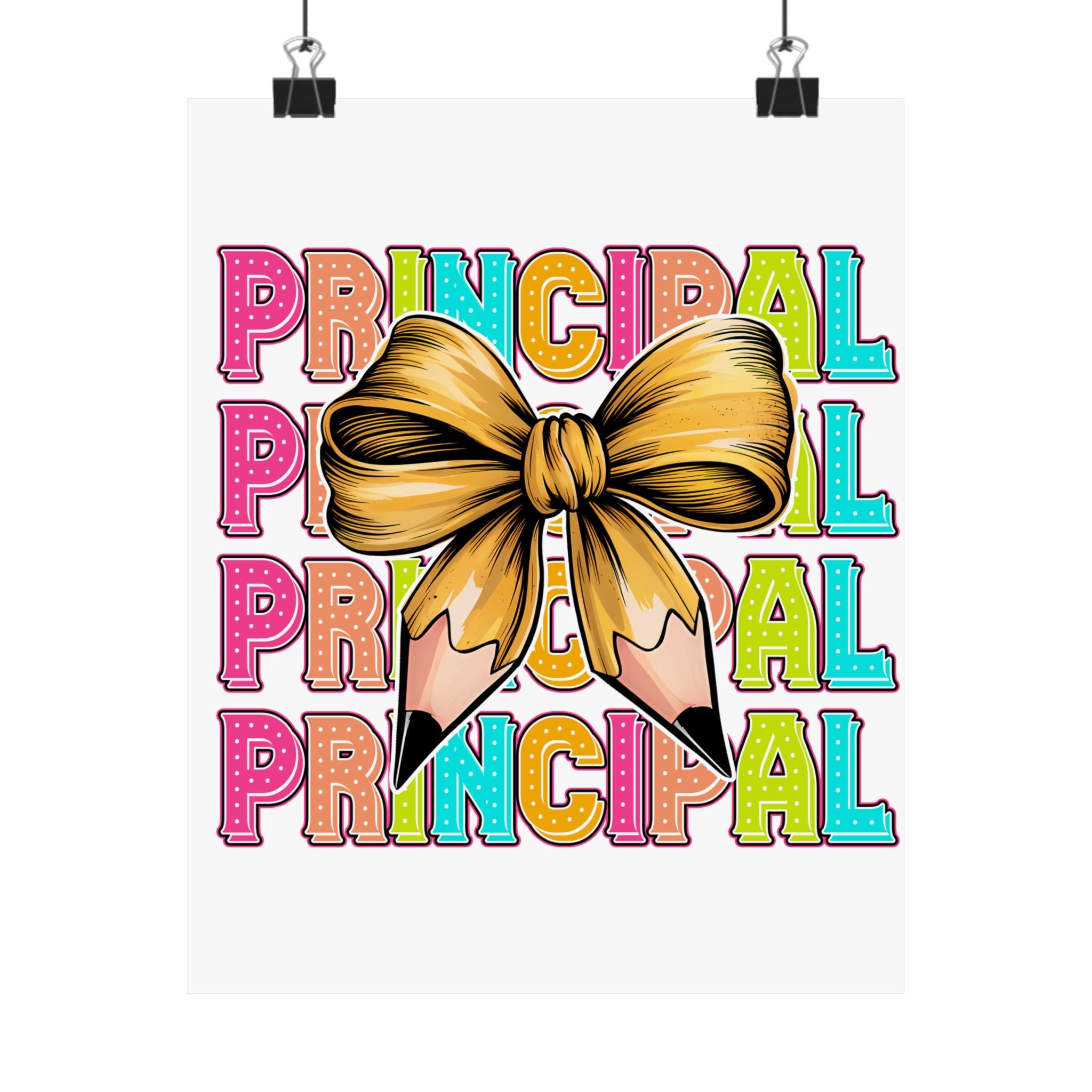 Principal Poster — Colorful School Leader Art Print (Matte Vertical)