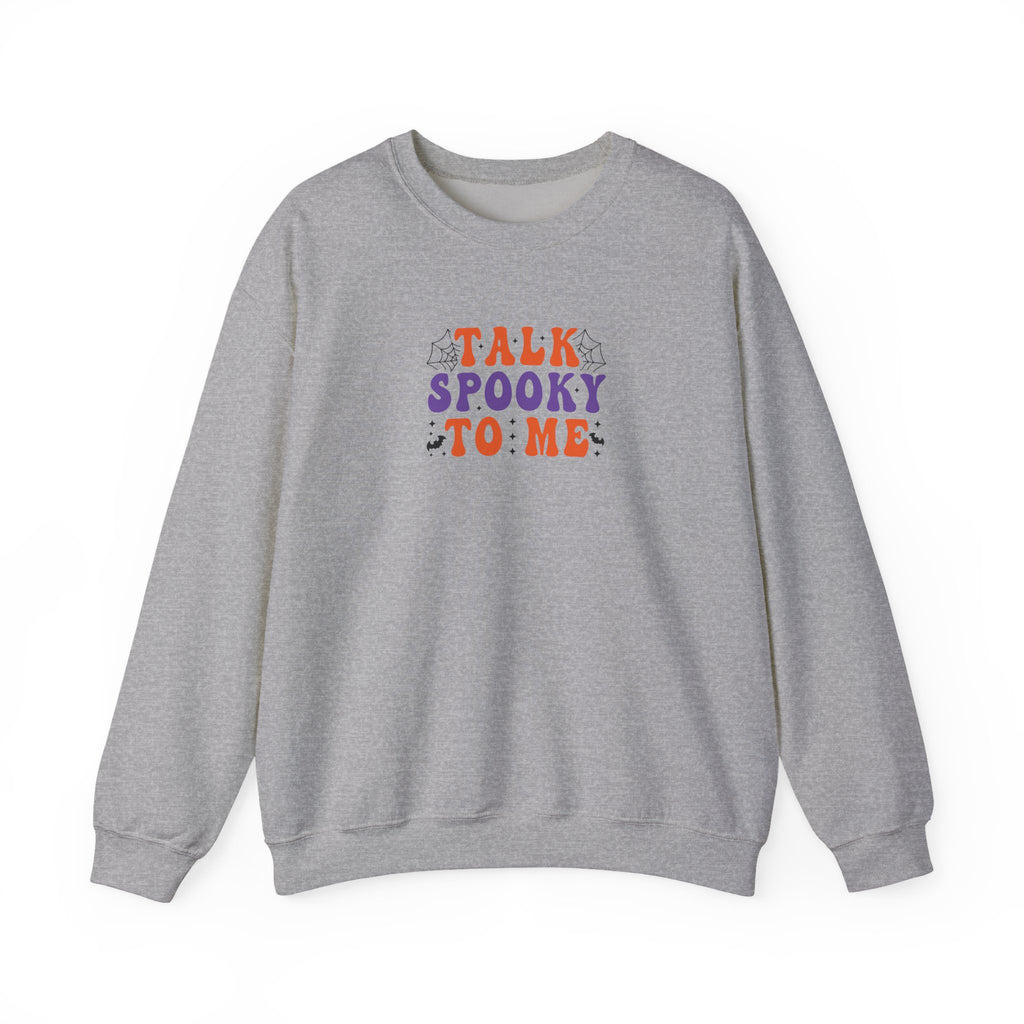 Talk Spooky To Me Crewneck Sweatshirt — Halloween Graphic Pullover