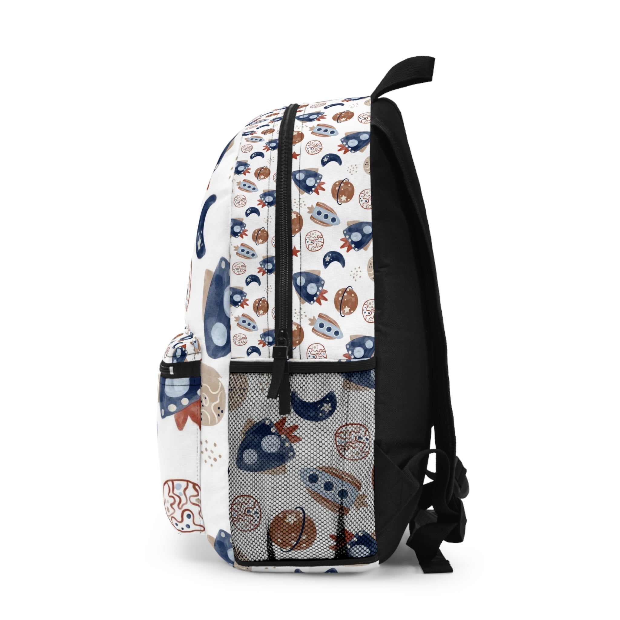 Kids' Space Rocket Backpack — Cute Planets & Moon Pattern School Bag