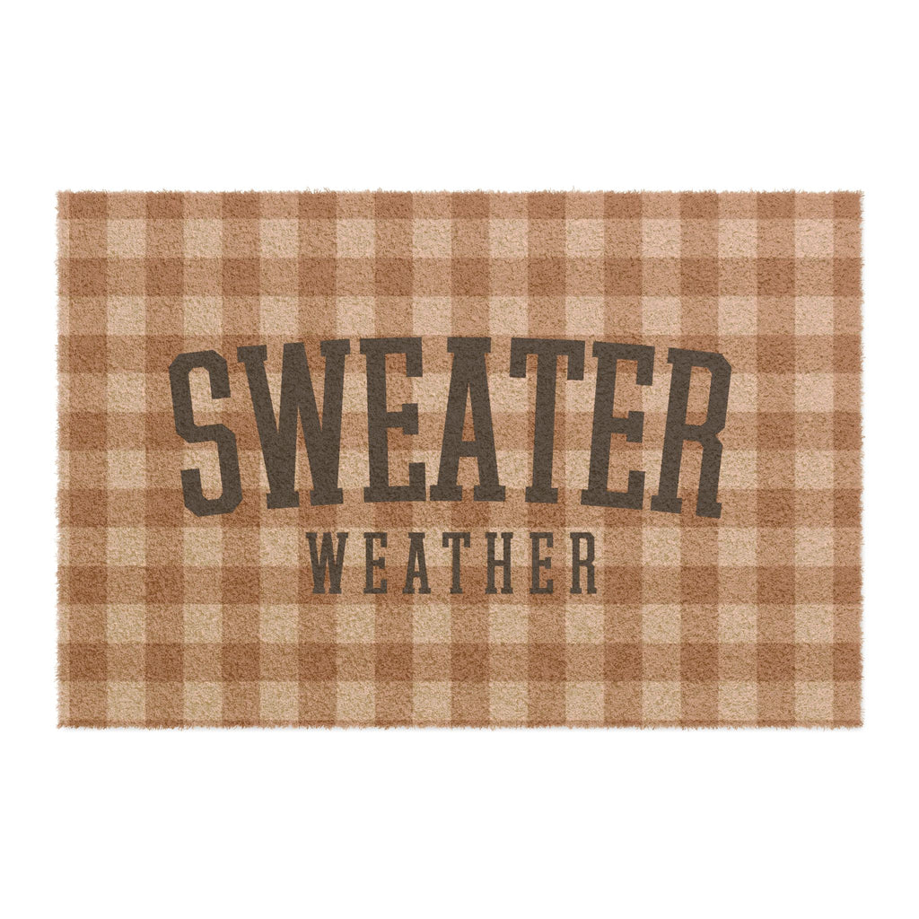 Sweater Weather Checkered Welcome Mat