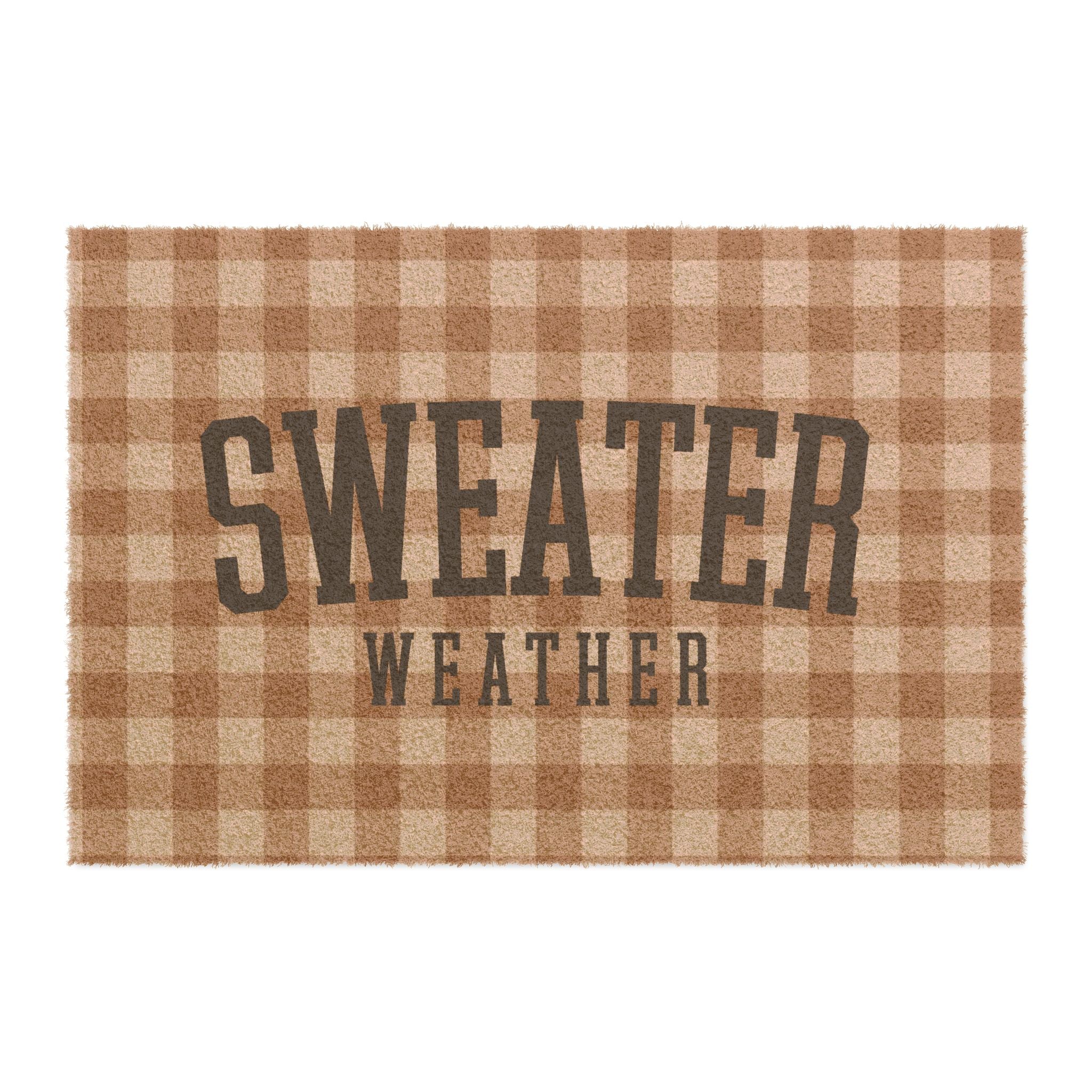 Sweater Weather Checkered Welcome Mat