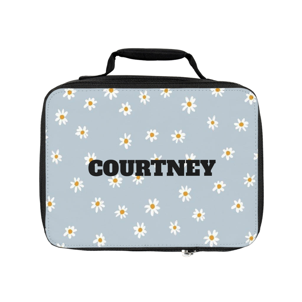 Personalized Daisy Lunch Bag — Custom Name "COURTNEY" Insulated Cooler