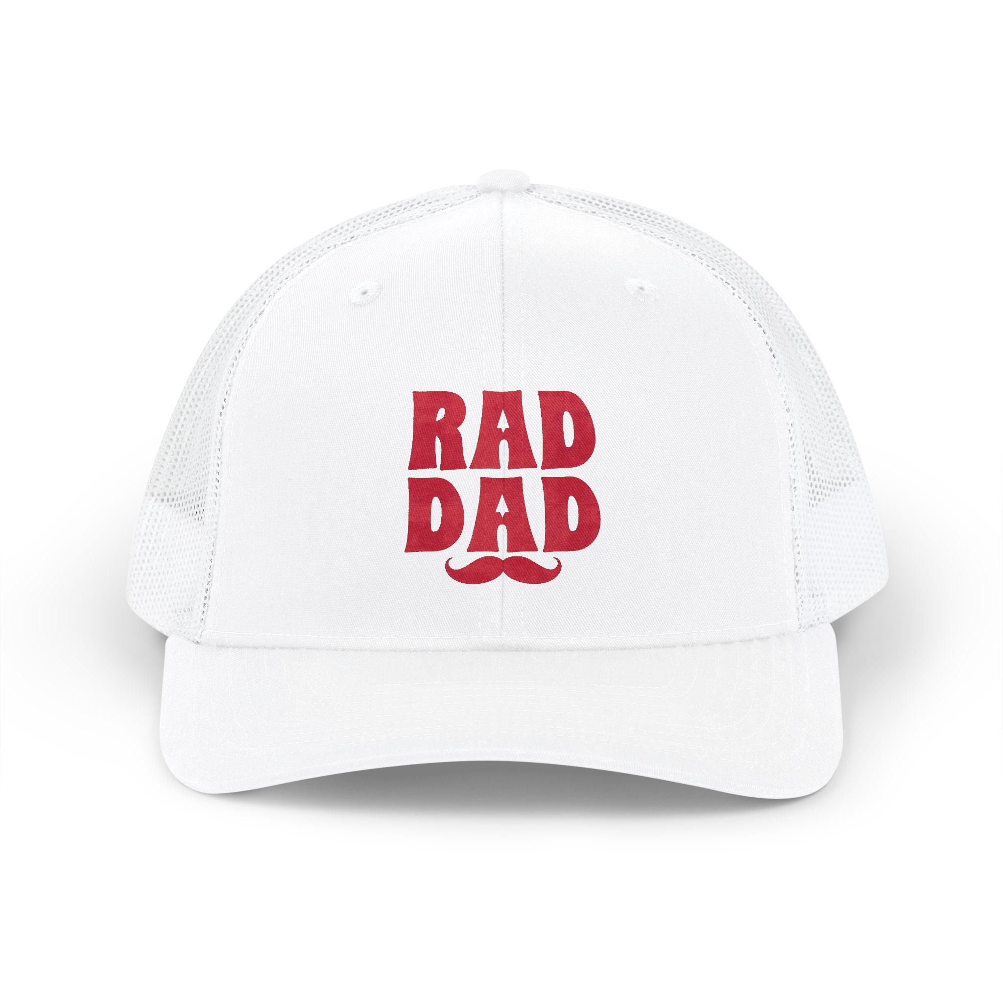 Rad Dad Trucker Cap — Retro Mustache Snapback Hat (Father's Day Gift)