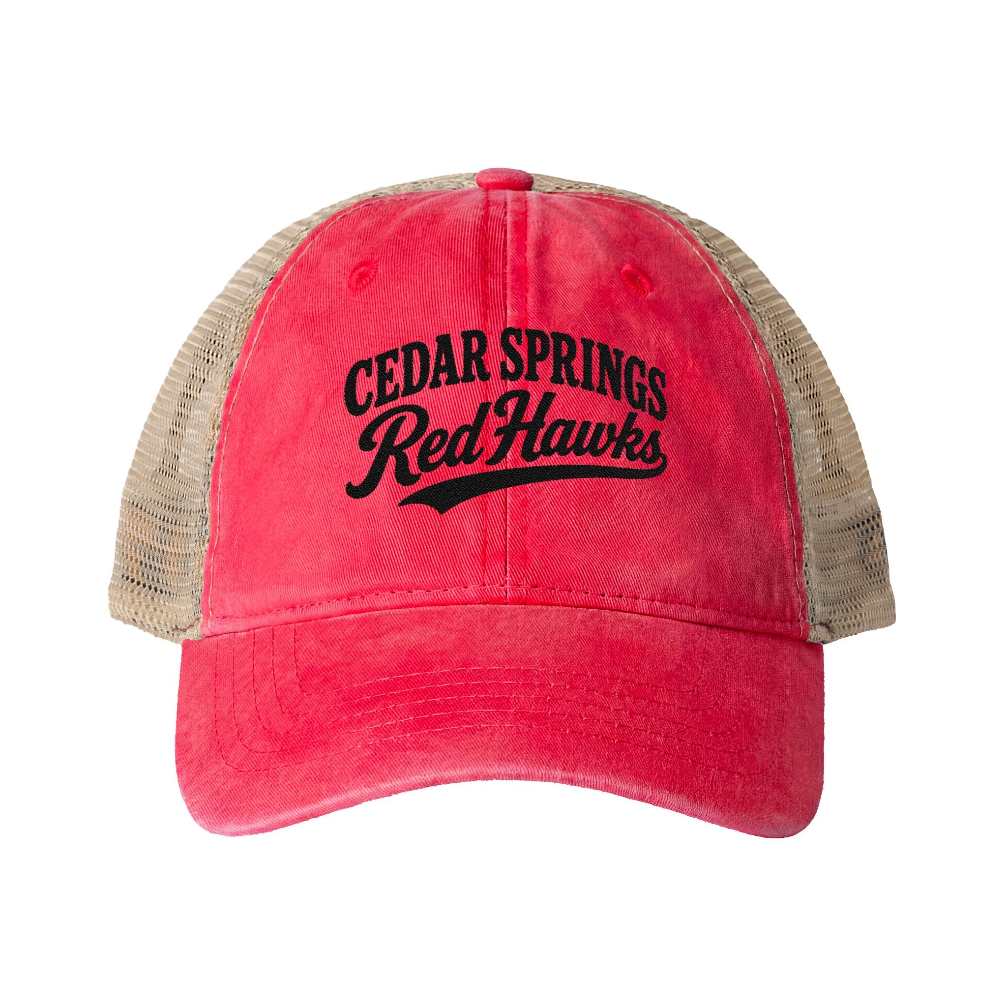 Cedar Springs Red Hawks Washed Mesh-Back Cap