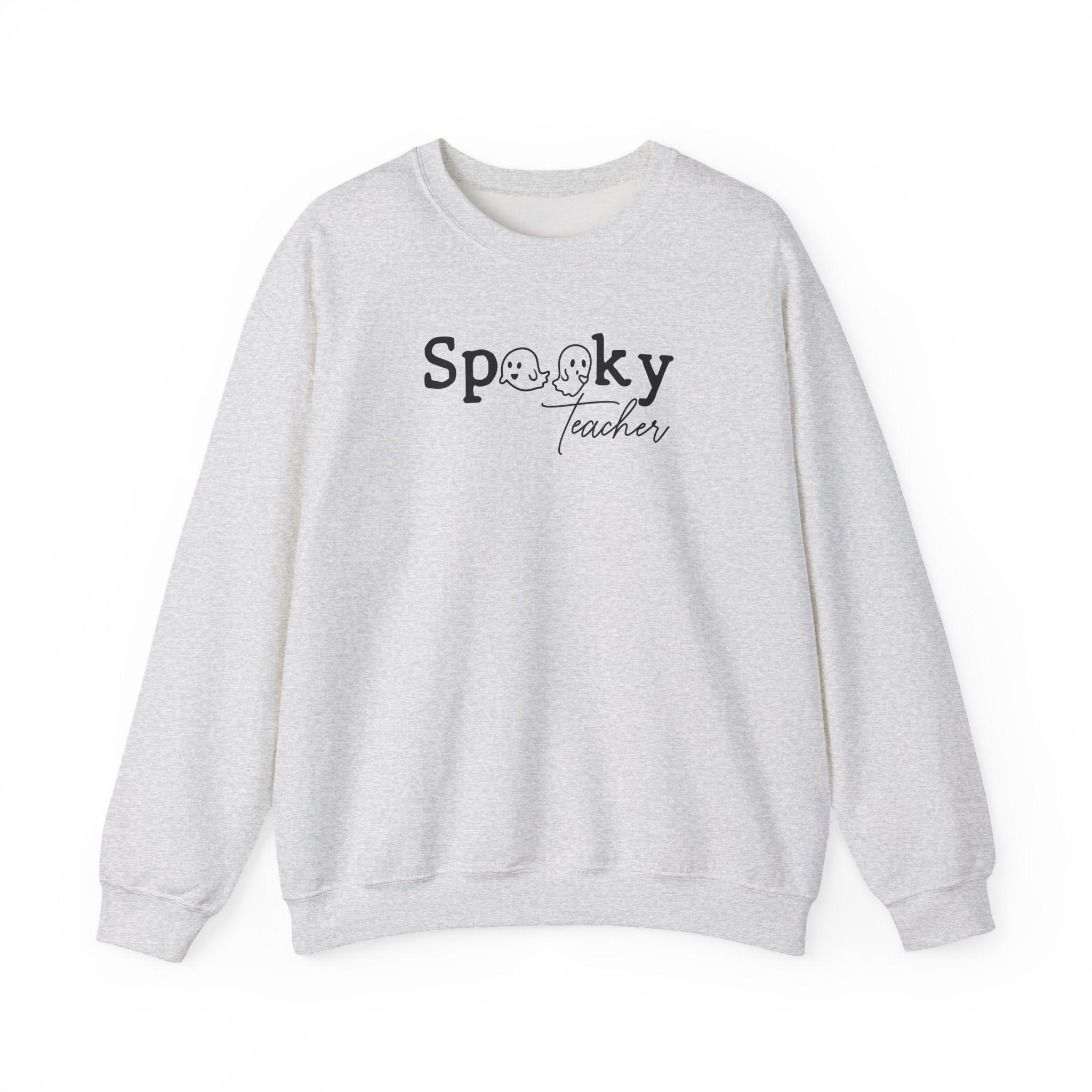 Spooky Teacher Crewneck Sweatshirt — Halloween Teacher Sweatshirt with Ghost Lettering