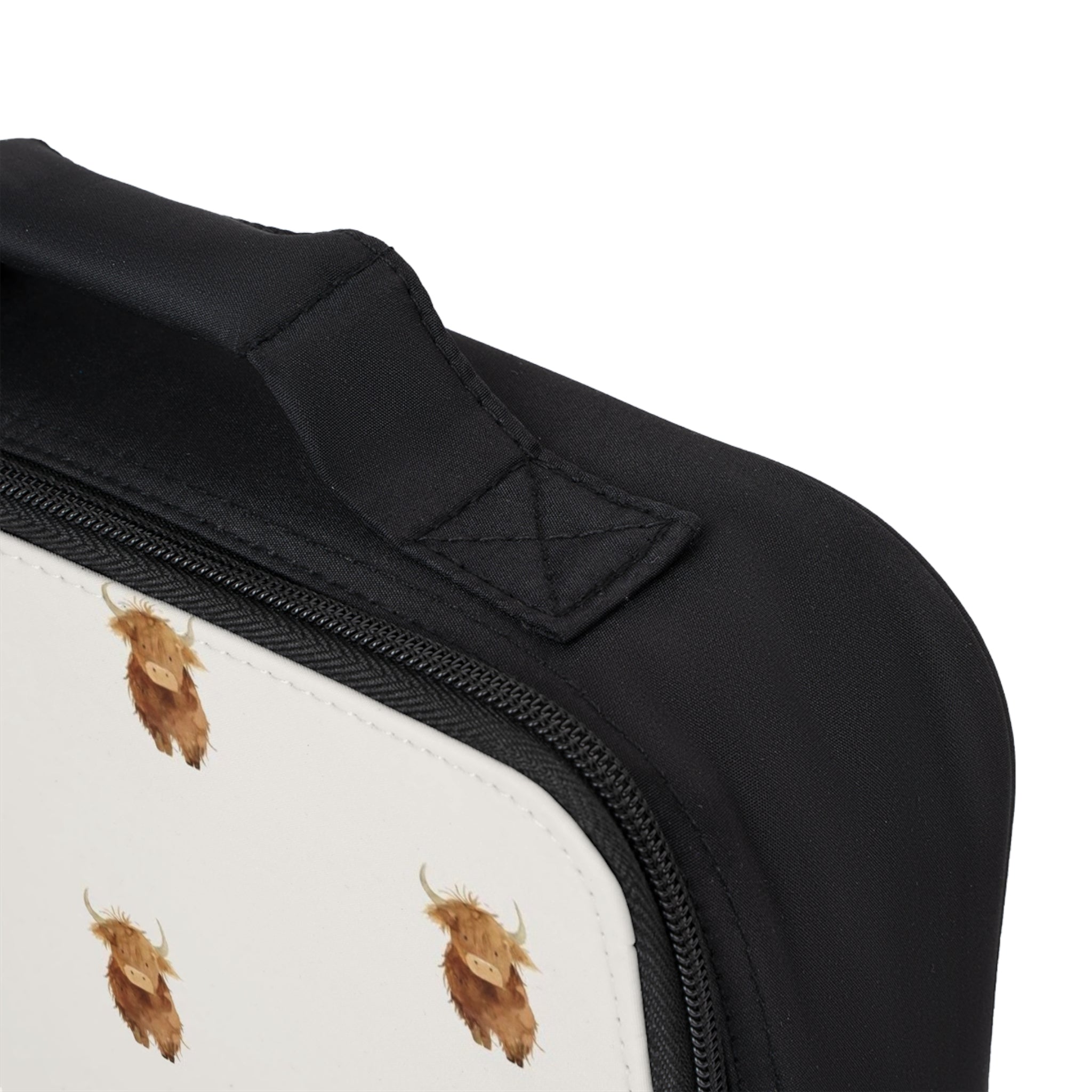Highland Cow Pattern Lunch Bag — Cute Scottish Highland Cattle Insulated Lunchbox