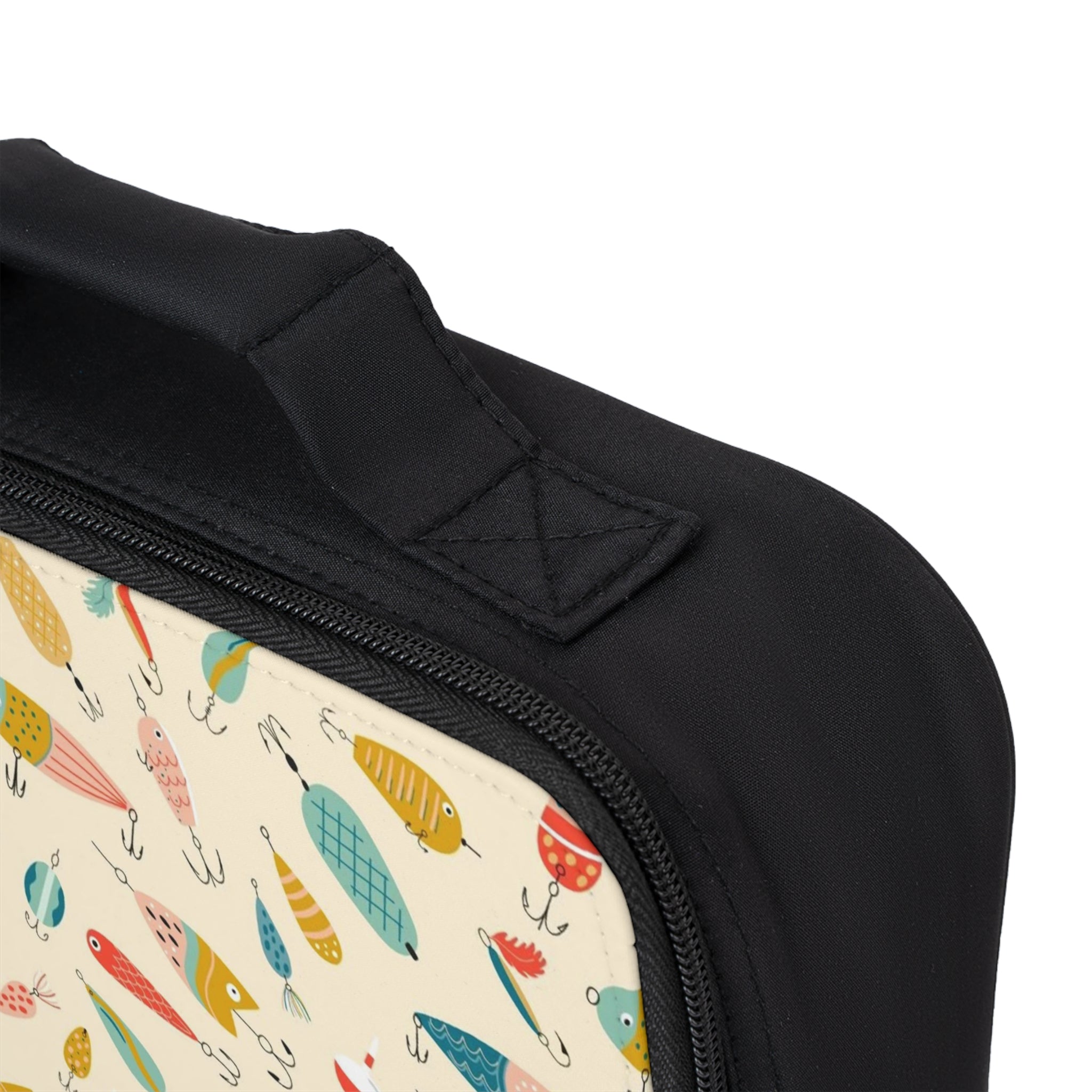 Fish Pattern Lunch Bag — Cute Retro Seafood Print Insulated Lunchbox
