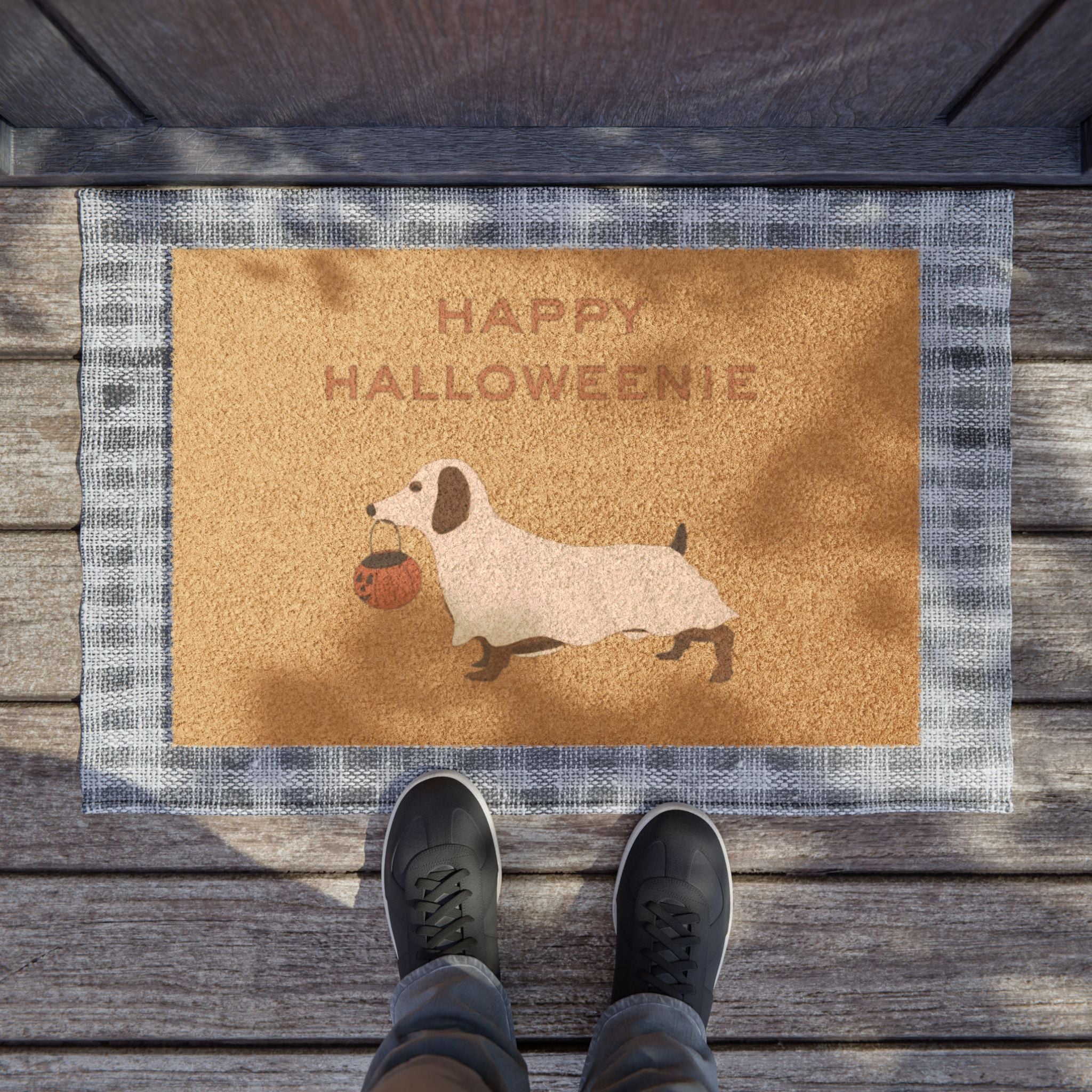 Happy Halloweenie Welcome Mat