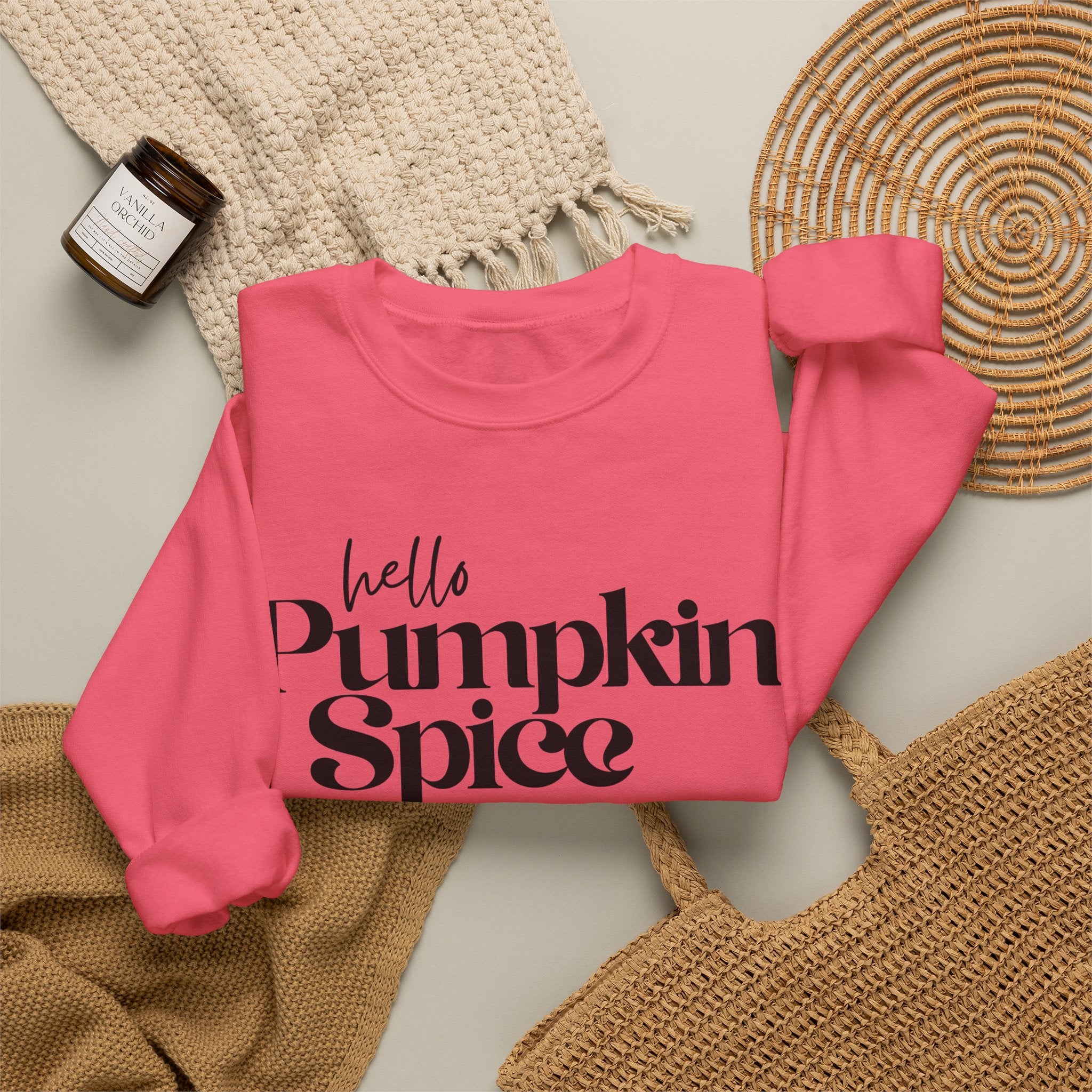Pumpkin Spice Crewneck Sweatshirt — "hello Pumpkin Spice" Cozy Fall Pullover