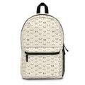 Minimal Neutral Horseshoe Pattern Backpack — Lightweight Everyday School & Travel Bag