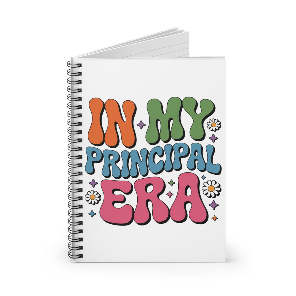 In My Principal Era Spiral Notebook — Retro Floral Teacher Gift Journal