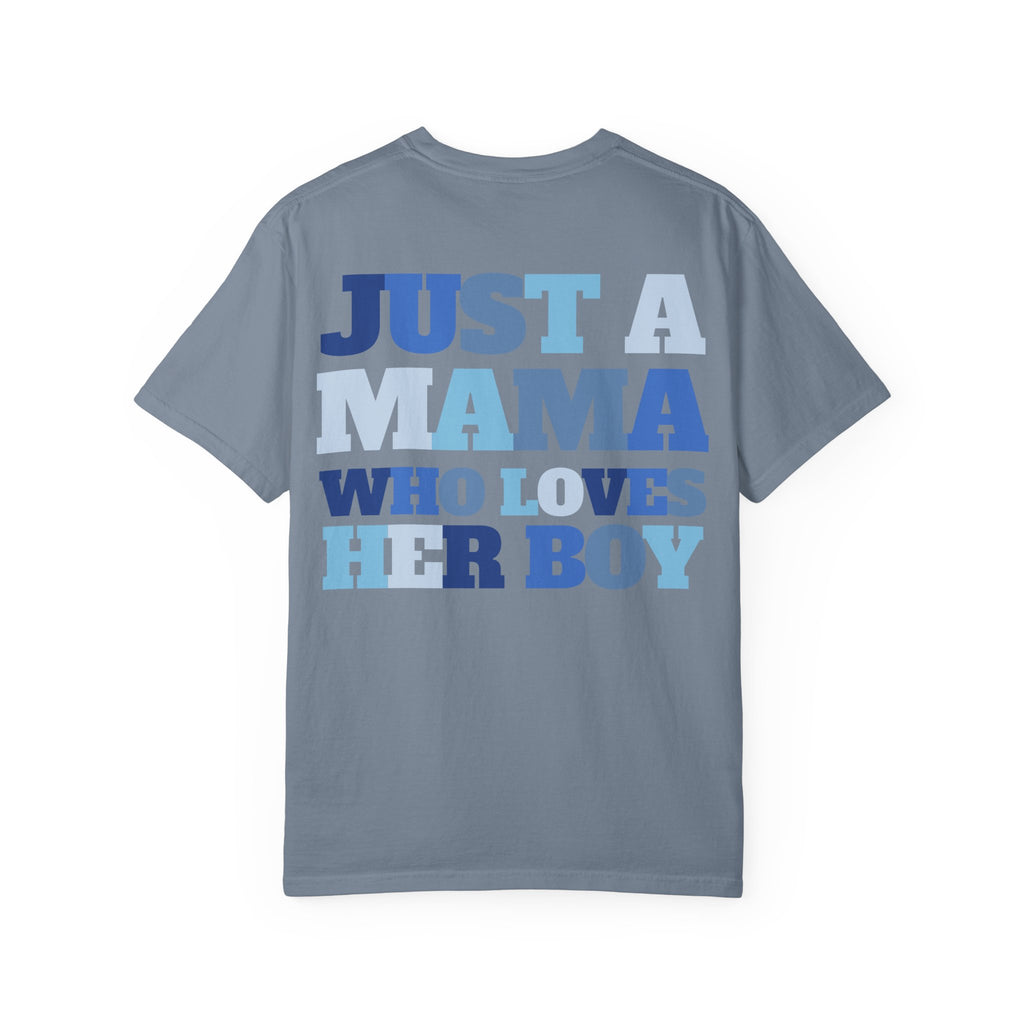 Blue Checkerboard Smiley T-shirt | Mama Who Loves Her Boy Tee