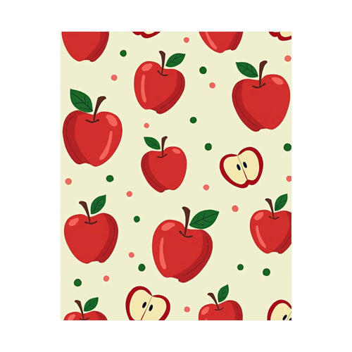 Apple Pattern Matte Poster — Red Apple Kitchen or Classroom Wall Art