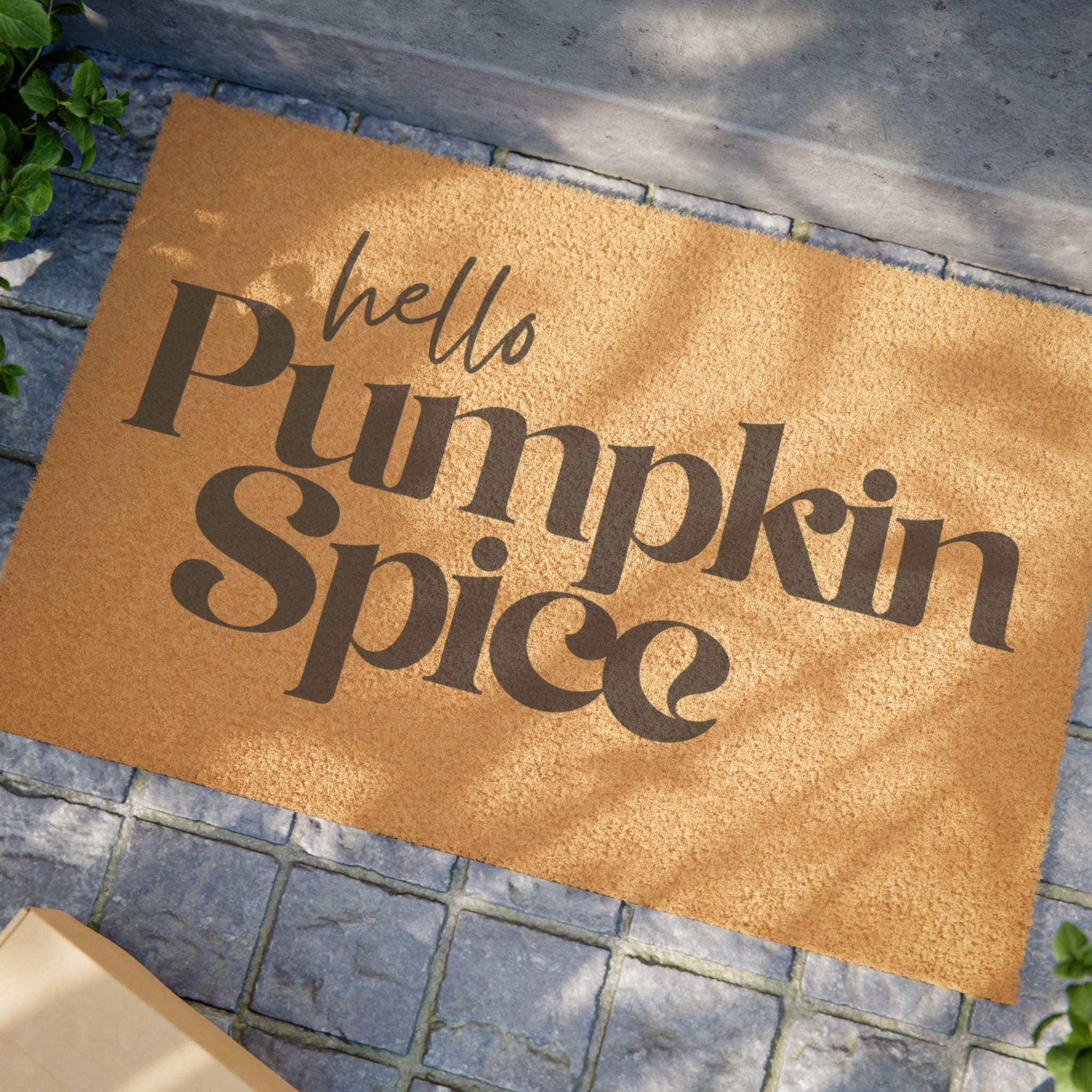 Hello Pumpkin Spice Welcome Mat