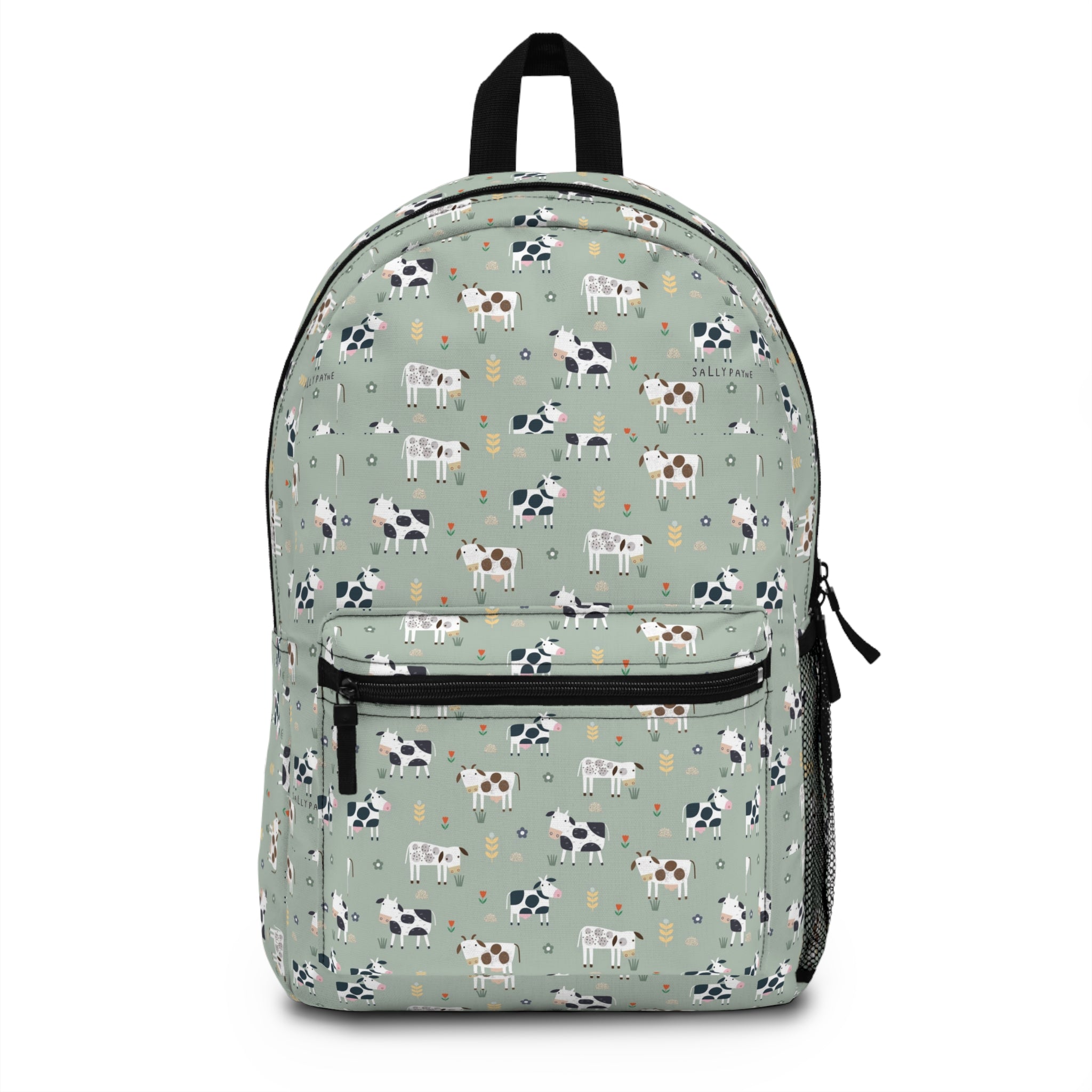 Cow Print Kids Backpack — Cute Pastel Farm Animal School Bag