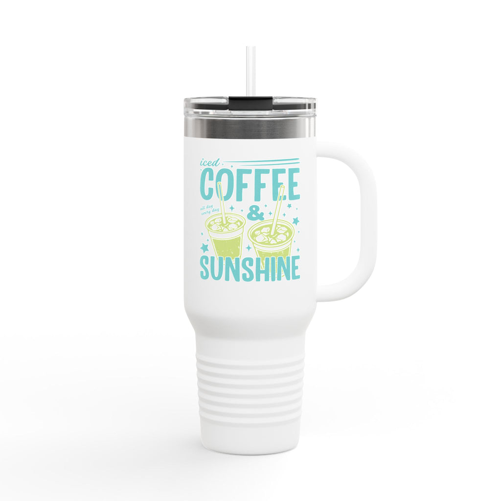 40oz Insulated Travel Mug - "Coffee & Sunshine" Summer Tumbler