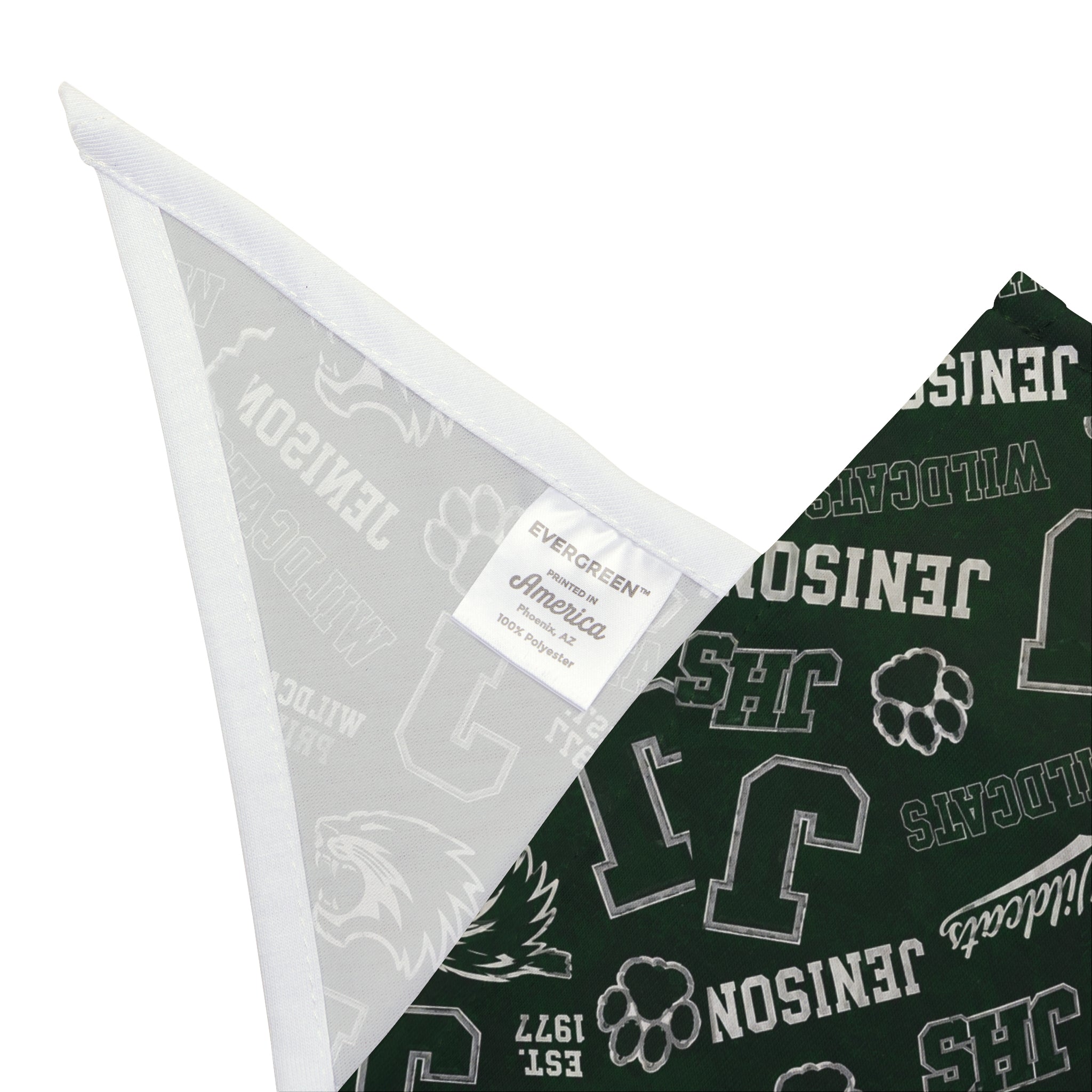 Jenison Paw Print Pet Bandana — Reversible School Spirit Dog & Cat Accessory