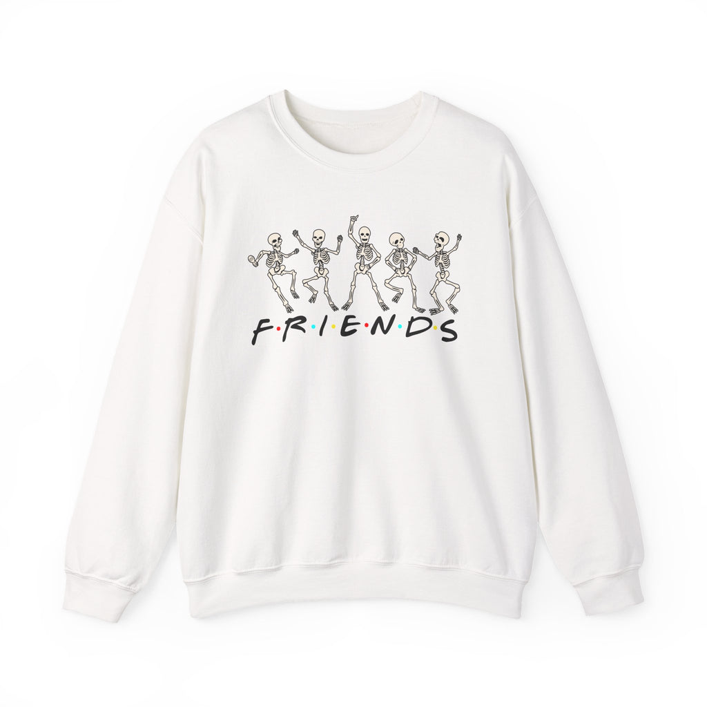 Friends Skeletons Crewneck Sweatshirt — Dancing Skeletons "FRIENDS" Graphic