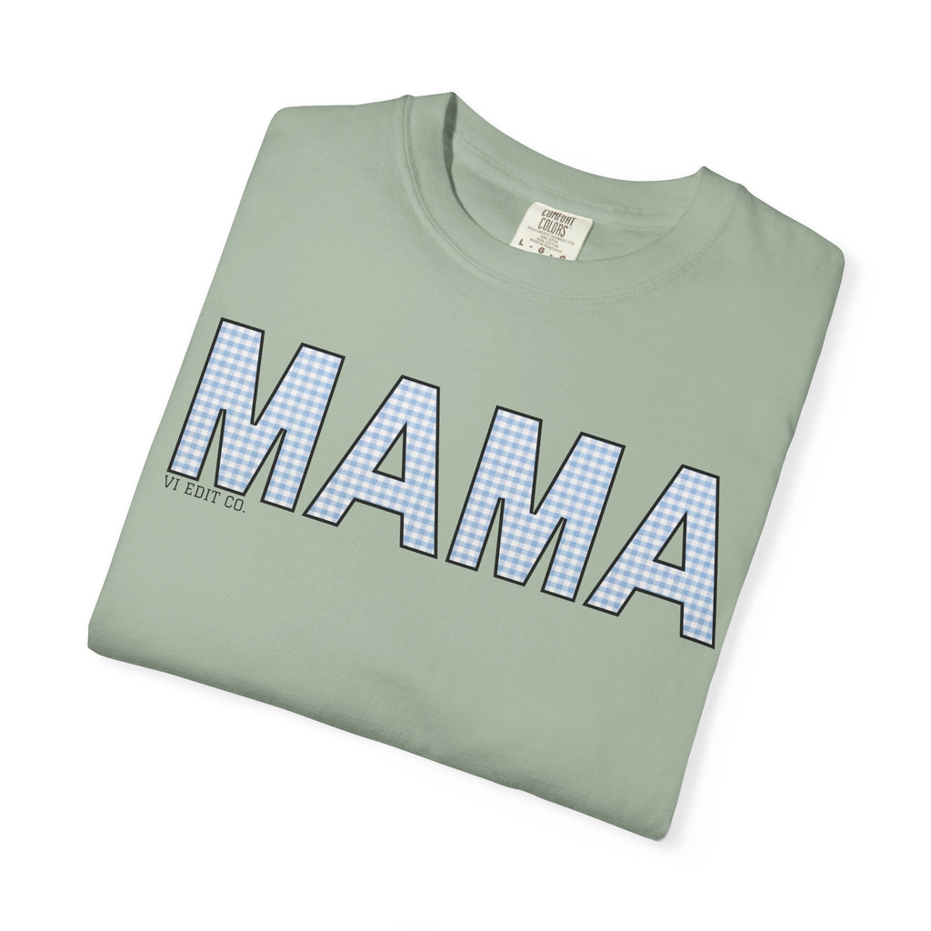 MAMA gingham block letters T-Shirt | mom shirt, mama tee