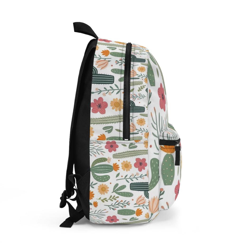 Cactus Floral Pattern Backpack — Cute Desert Succulent School Bag