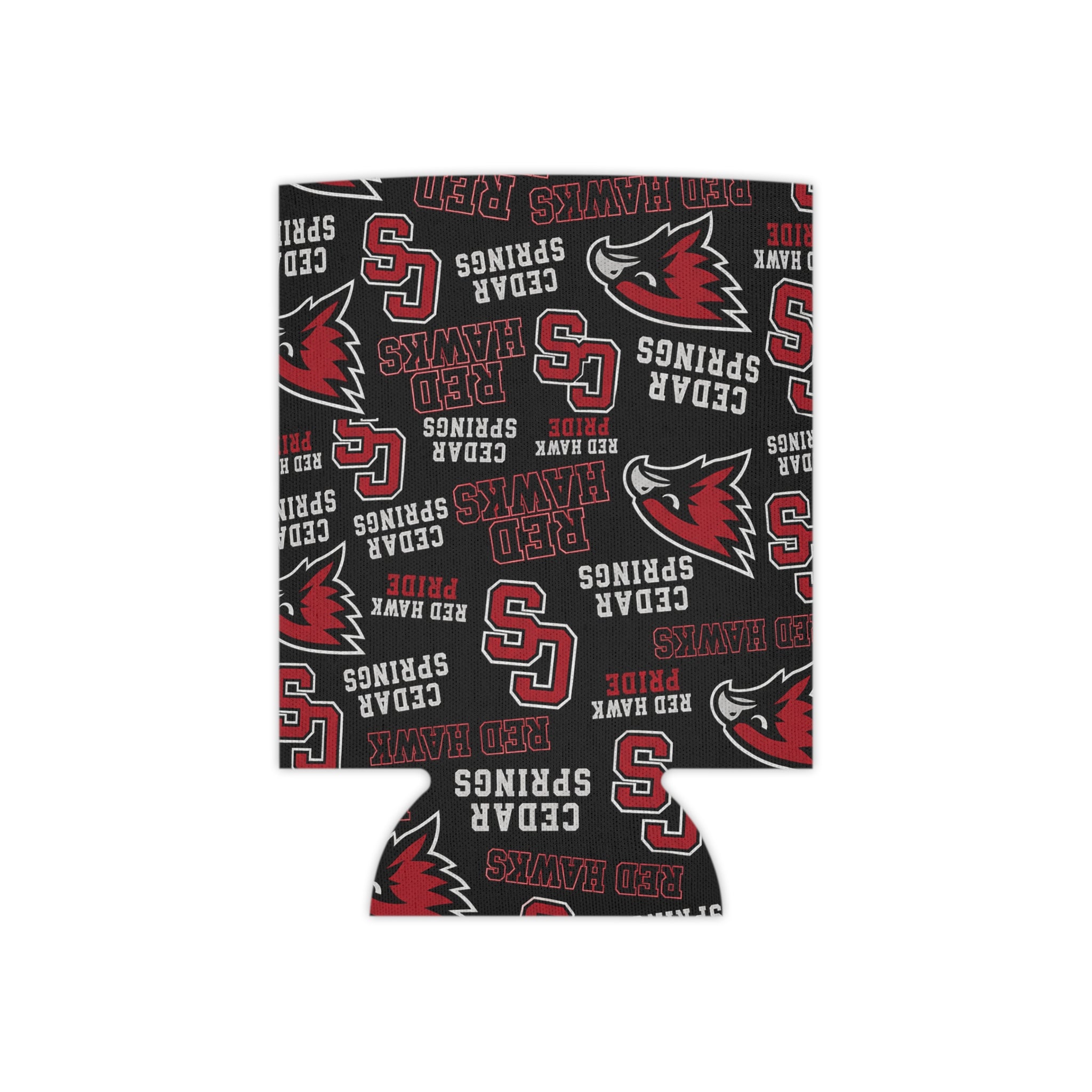 Red Hawks 'Cedar Springs' Can Cooler – School Spirit Beverage Koozie