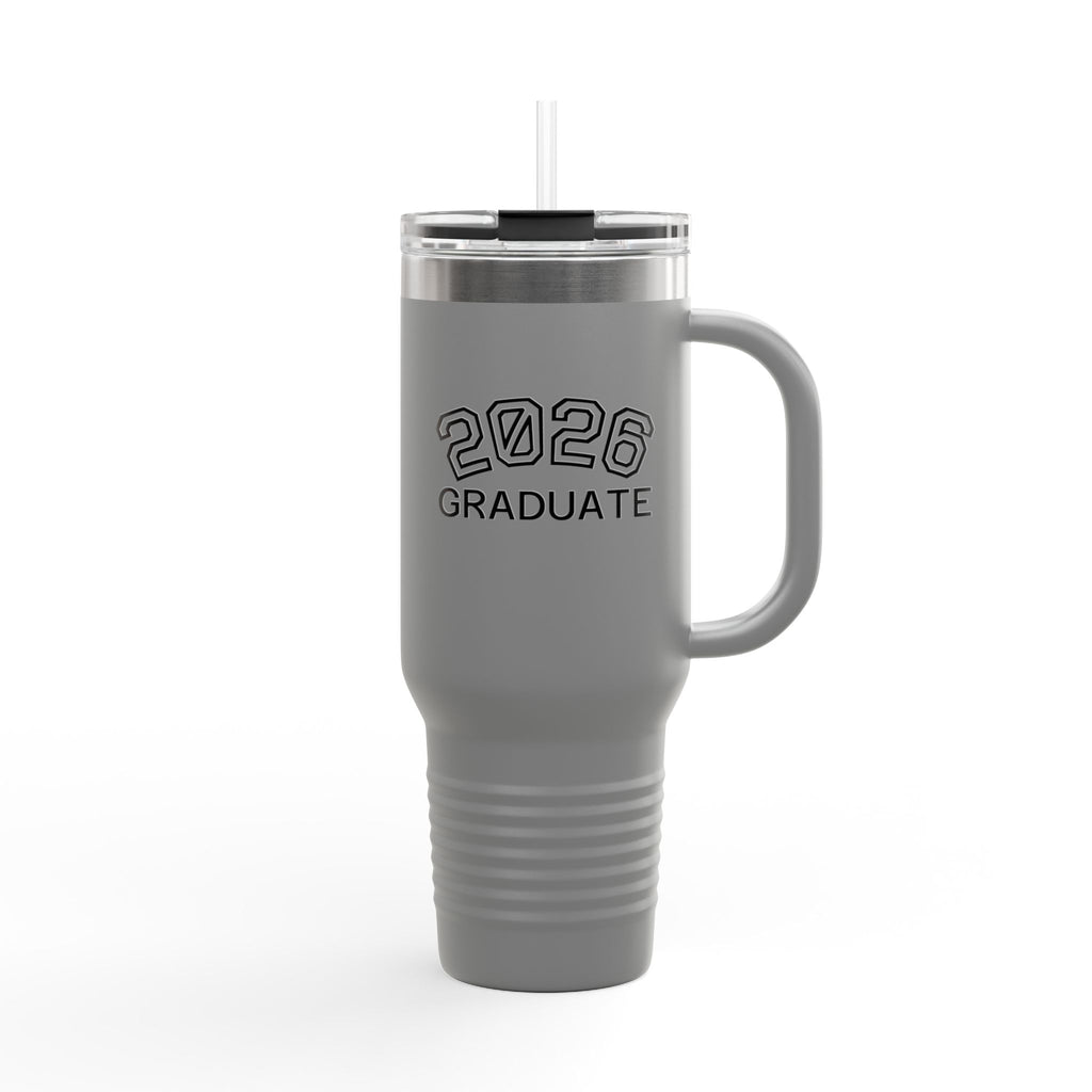 2026 Graduate 40oz Insulated Travel Mug — Large Stainless Tumbler with Straw & Handle