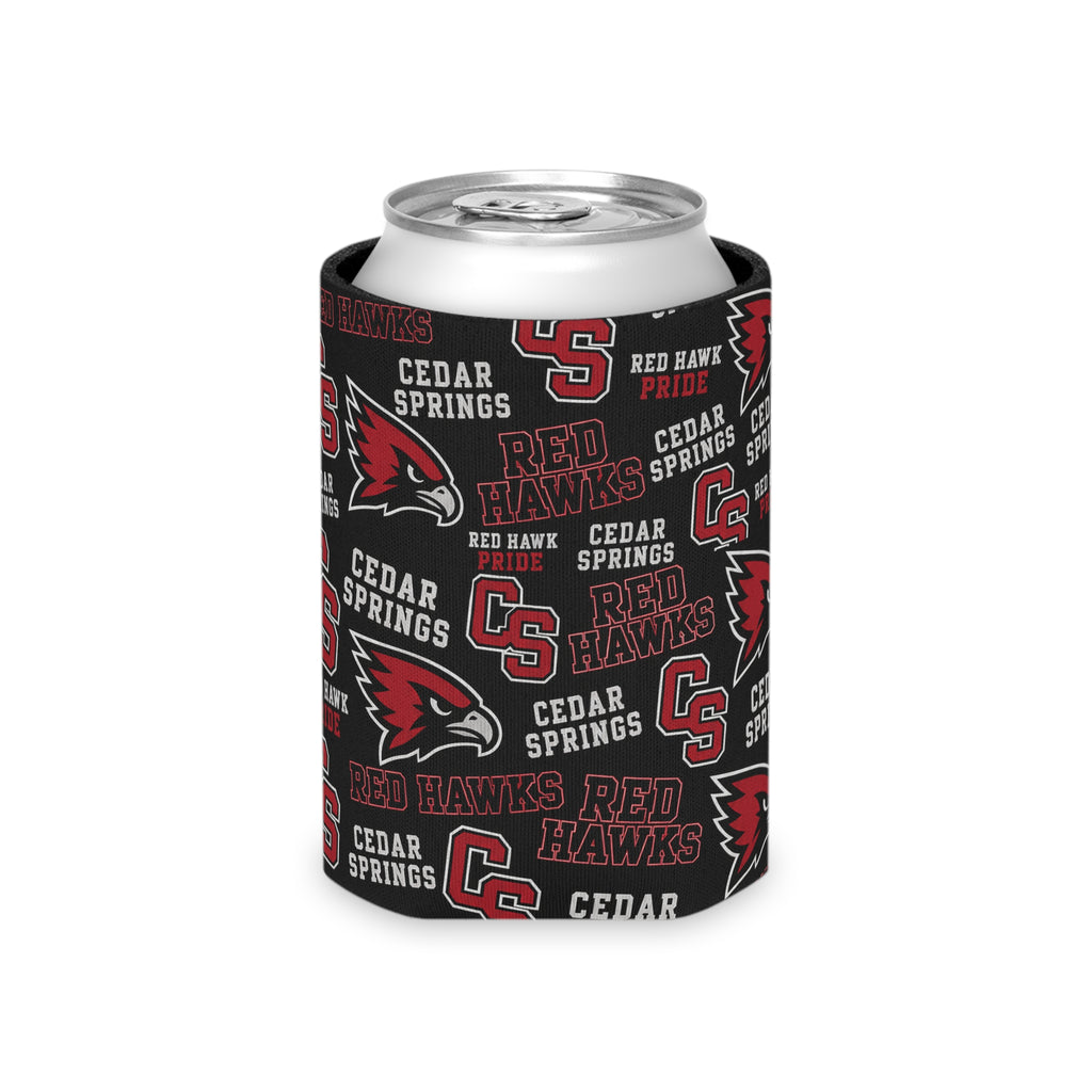 Red Hawks 'Cedar Springs' Can Cooler – School Spirit Beverage Koozie