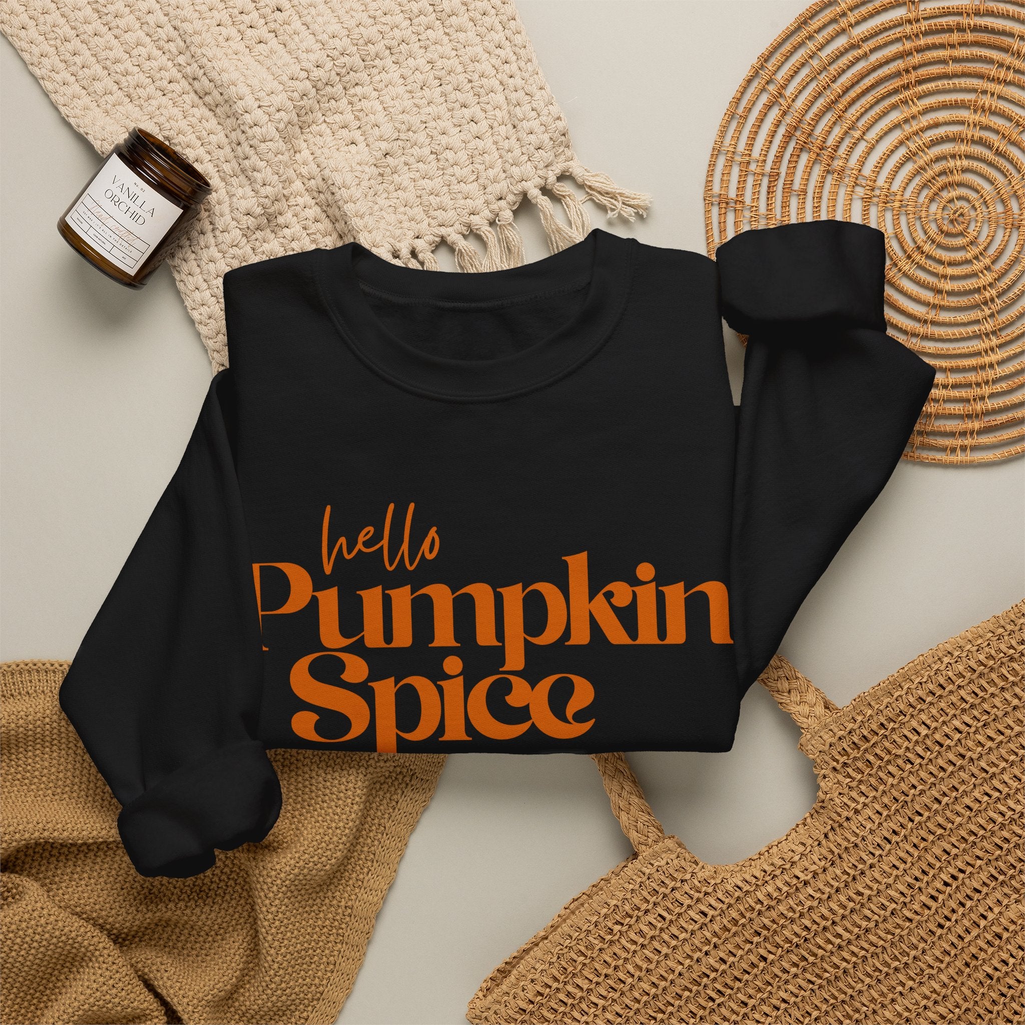 Pumpkin Spice Crewneck Sweatshirt — "hello Pumpkin Spice" Cozy Fall Pullover