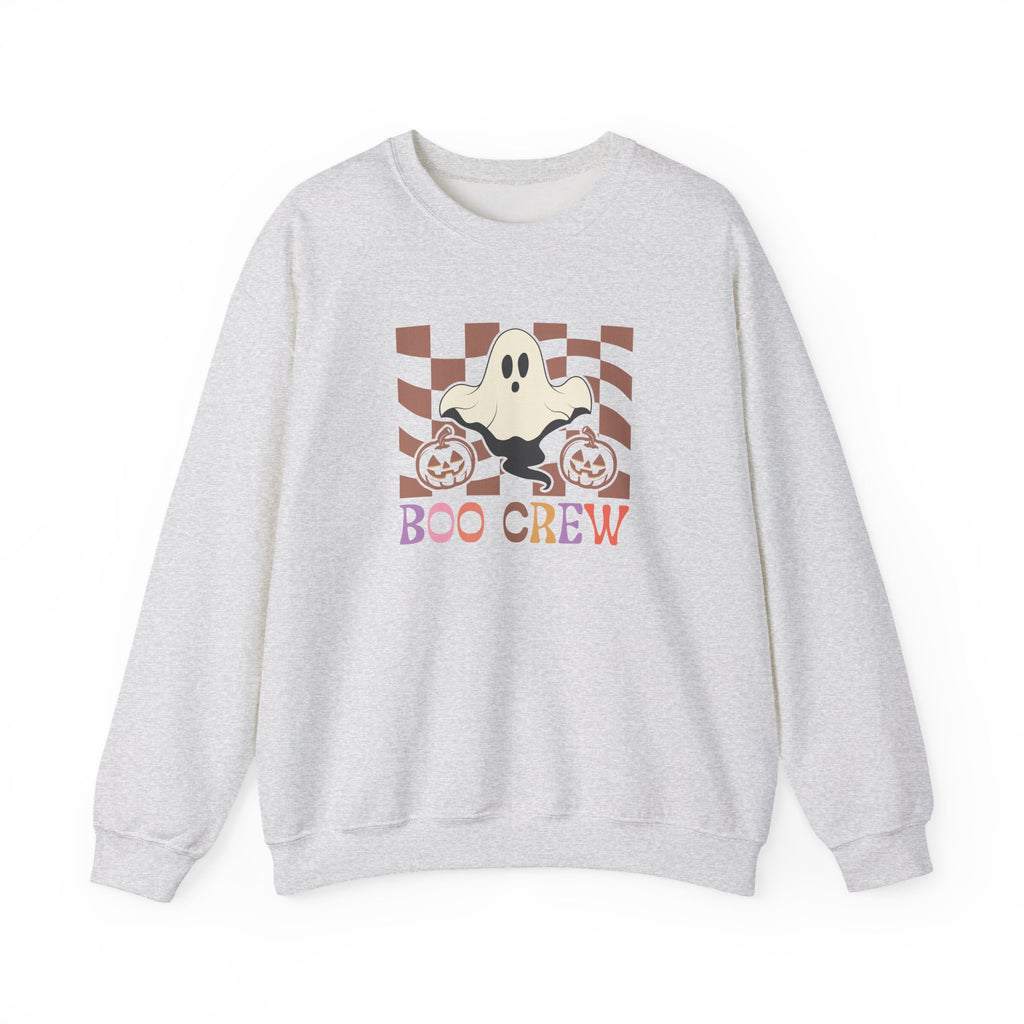 Boo Crew Halloween Crewneck Sweatshirt — Cute Ghost & Pumpkins