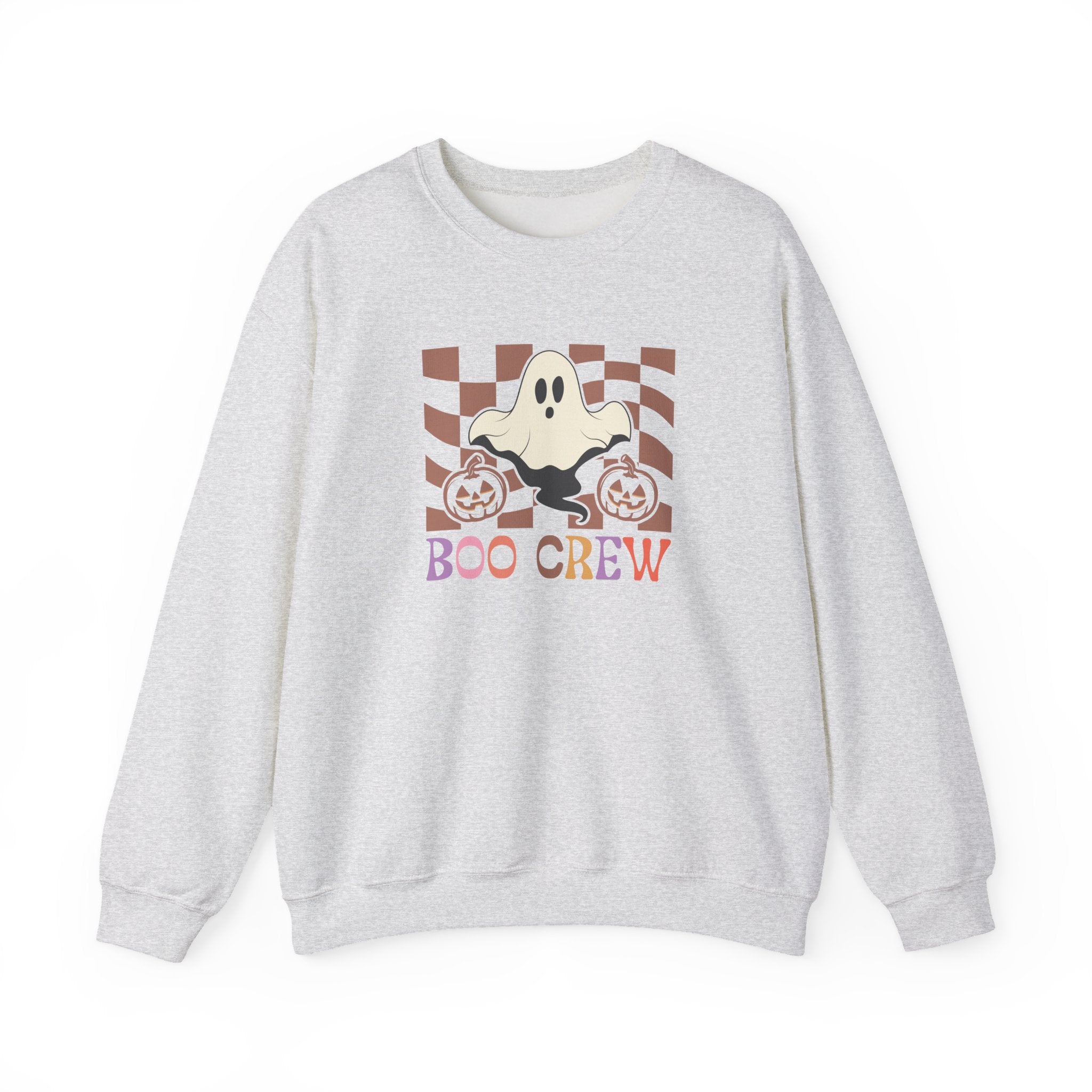 Boo Crew Halloween Crewneck Sweatshirt — Cute Ghost & Pumpkins
