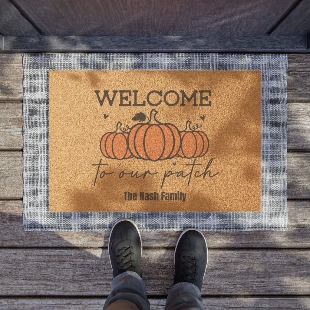 Personalized Fall Pumpkin Welcome Mat