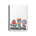 Principal Appreciation Spiral Notebook — Cute School Icons (Apple, Books, Coffee, Globe)