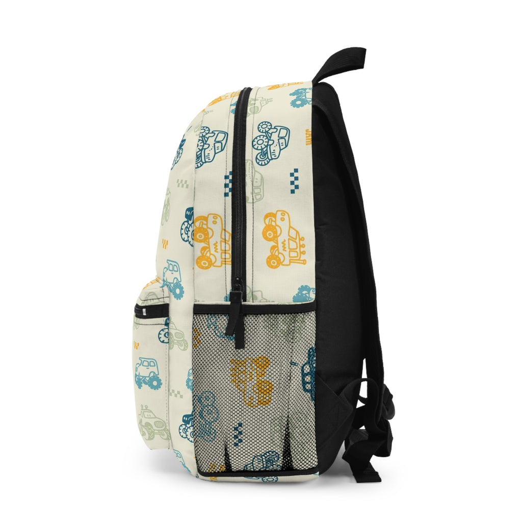 Kids' Cars Print Backpack — Cute Traffic Jam Pattern School Bag