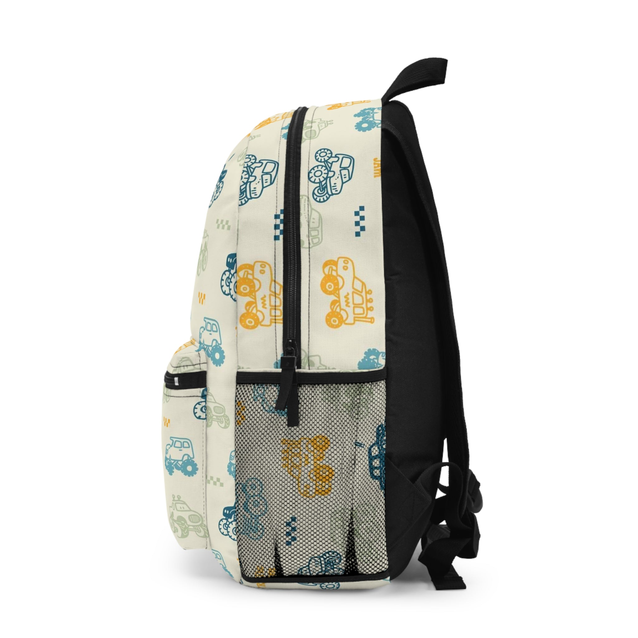 Kids' Cars Print Backpack — Cute Traffic Jam Pattern School Bag