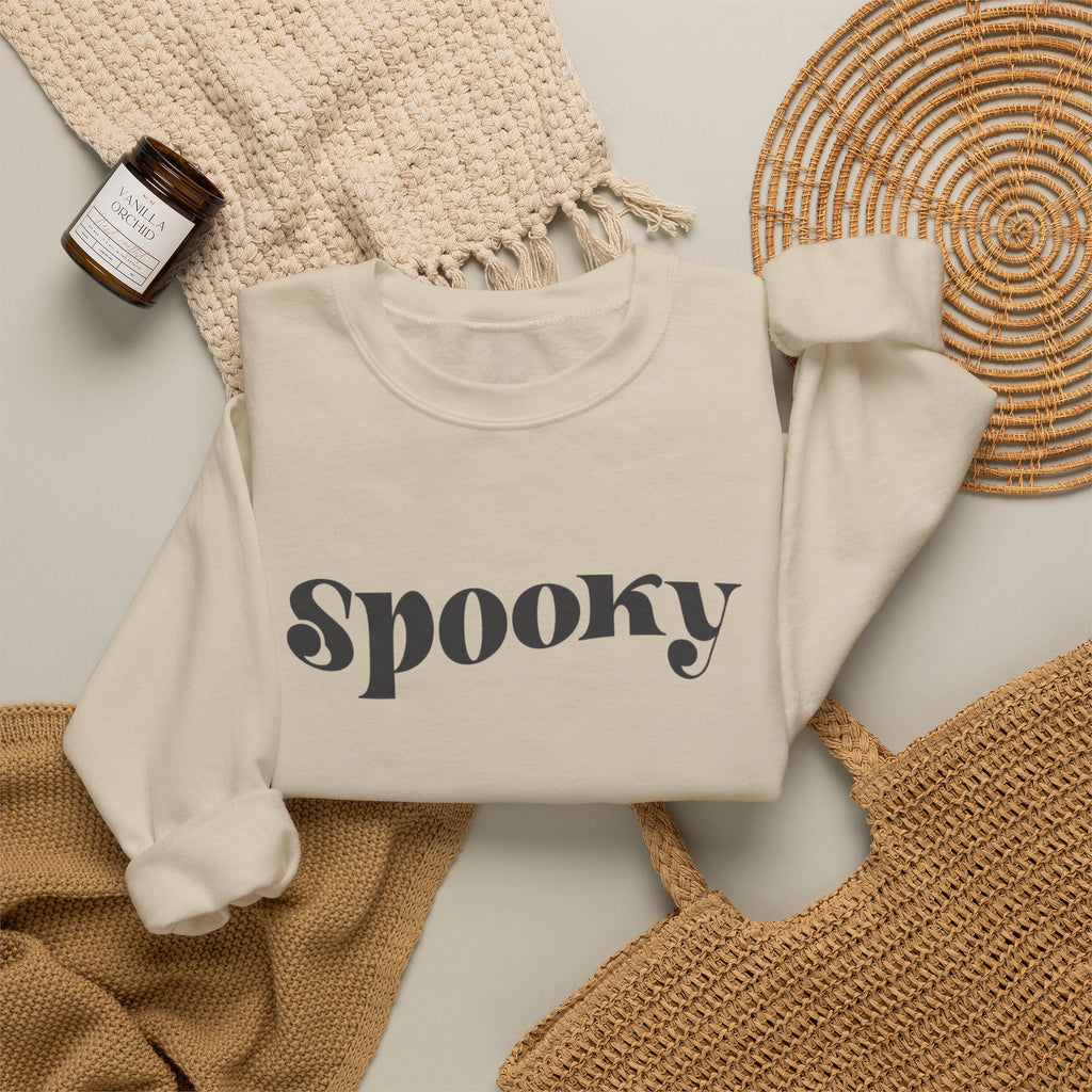 Spooky Crewneck Sweatshirt — Minimal Halloween Pullover
