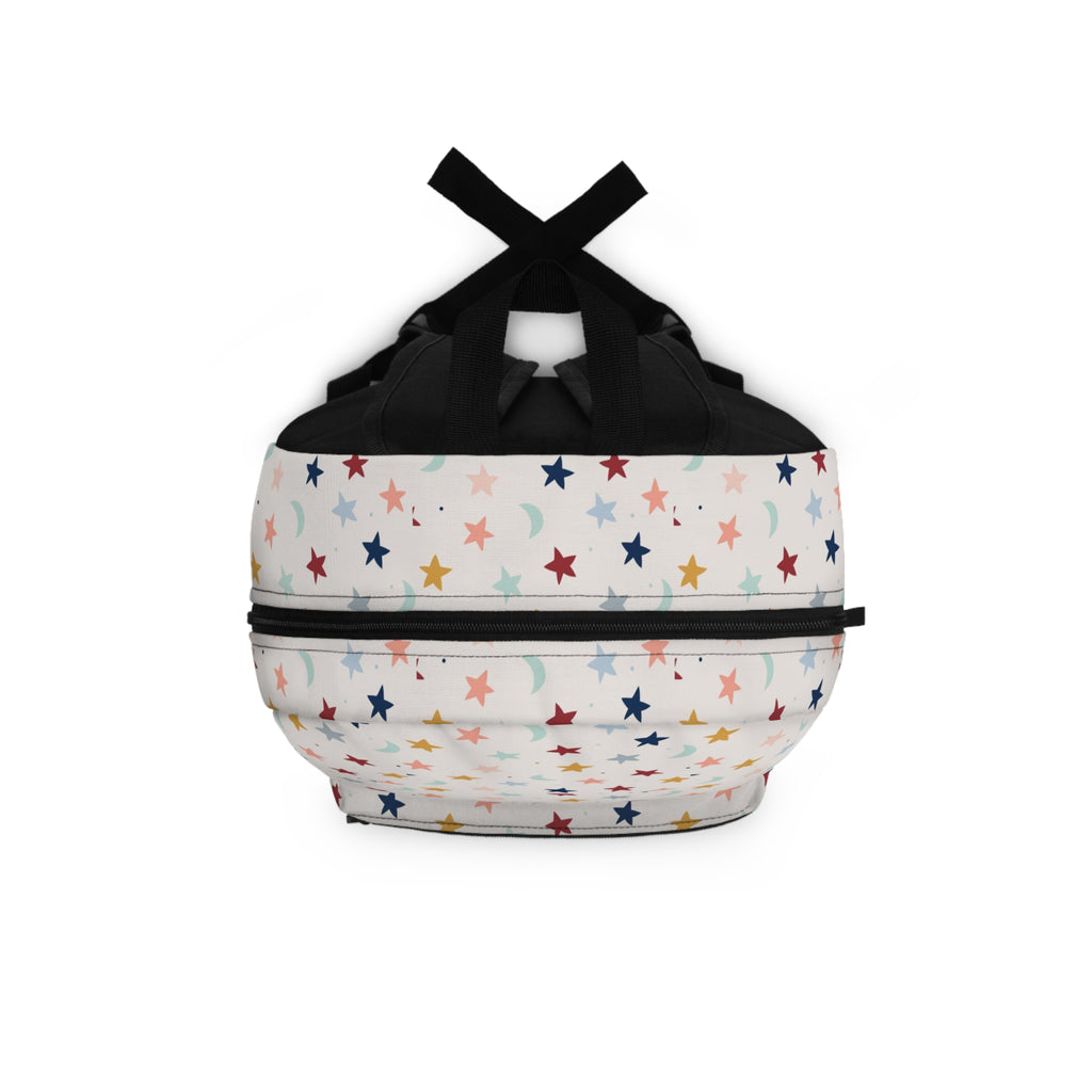 Kids' Star & Moon Backpack — Cute Pastel Pattern School Bag