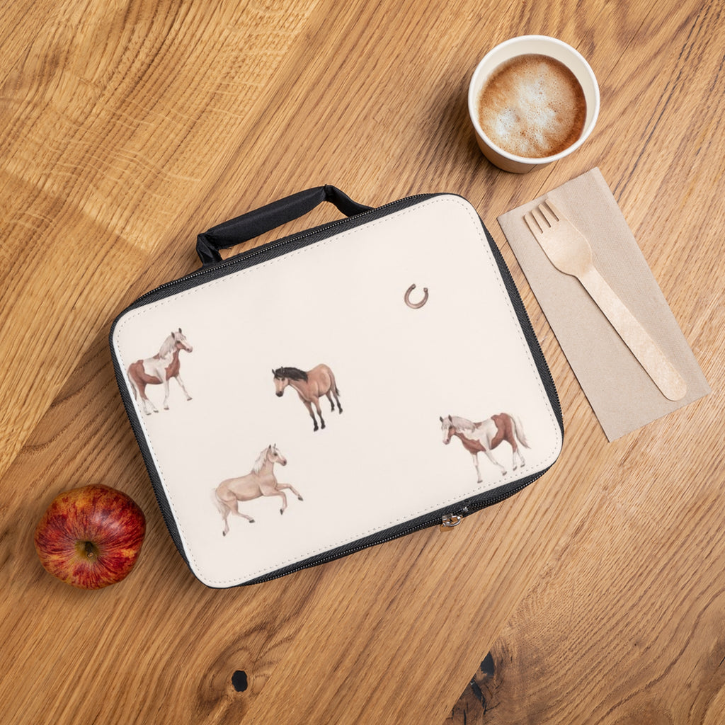 Horse Pattern Lunch Bag — Cute Equestrian Kids Lunchbox