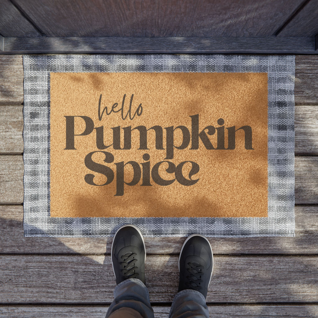 Hello Pumpkin Spice Welcome Mat