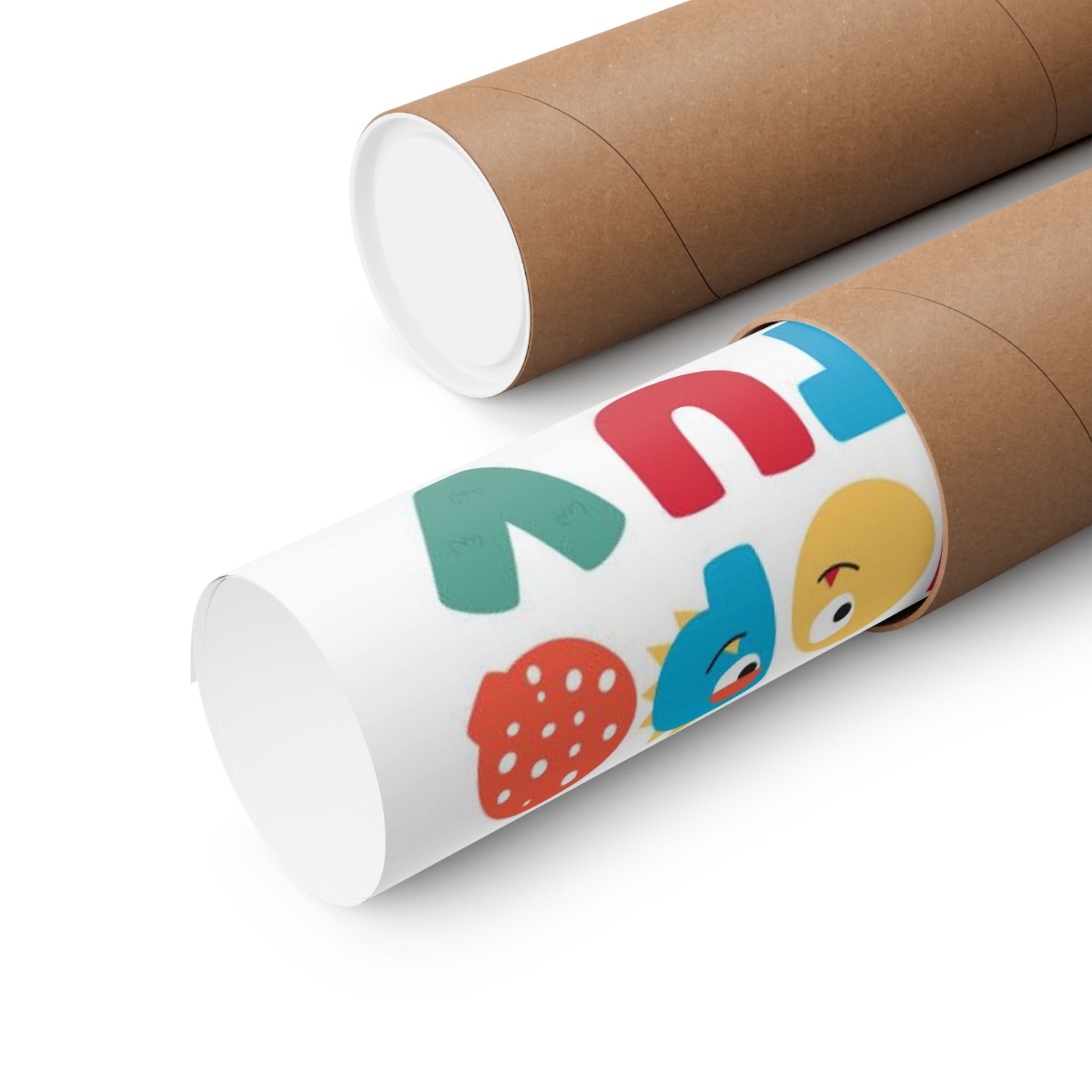 Kids Alphabet Poster — Colorful Monster ABC Matte Vertical Print for Nursery & Classroom
