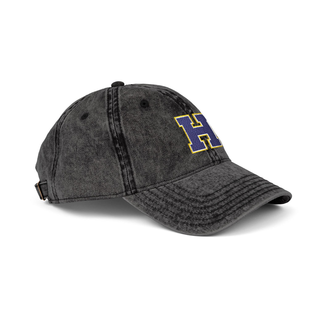 Vintage Embroidered 'H' Cap — Washed Grey Baseball Hat