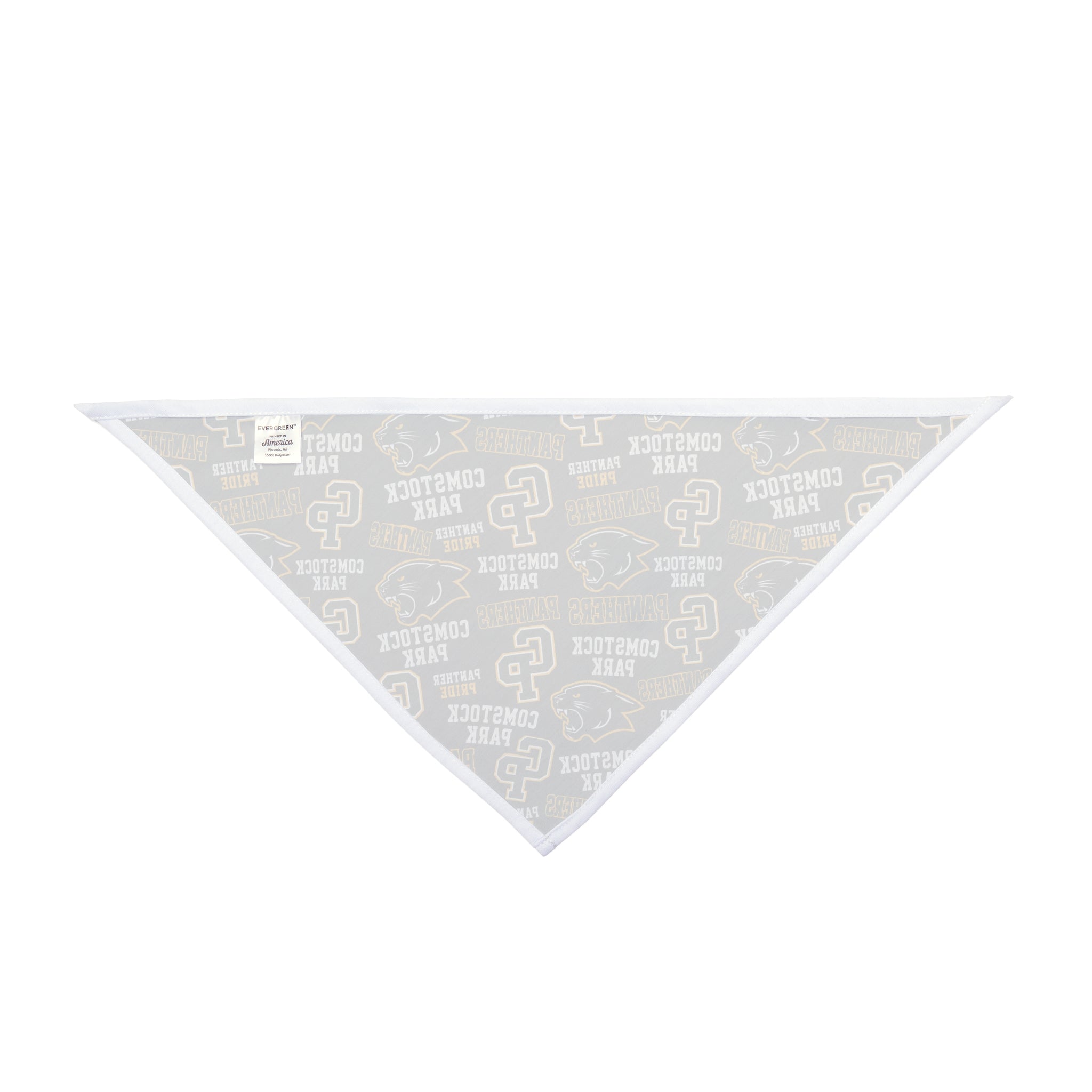Comstock Park CP Logo Pet Bandana - Black & Gold School Spirit Dog Scarf