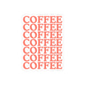 Coffee Repeat Sticker — Retro Stacked Text Kiss-Cut Decal