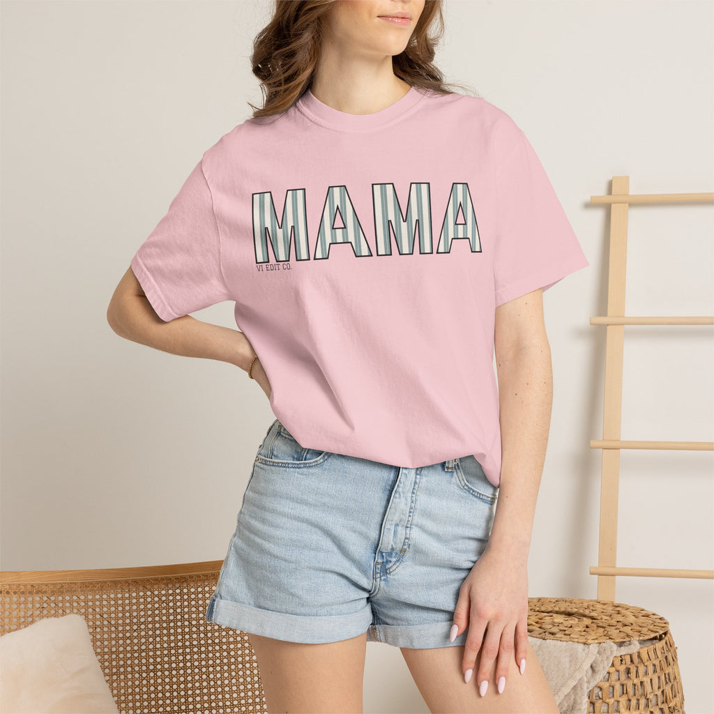 MAMA block letters T-Shirt | Retro Outline Typography, Mother's Day